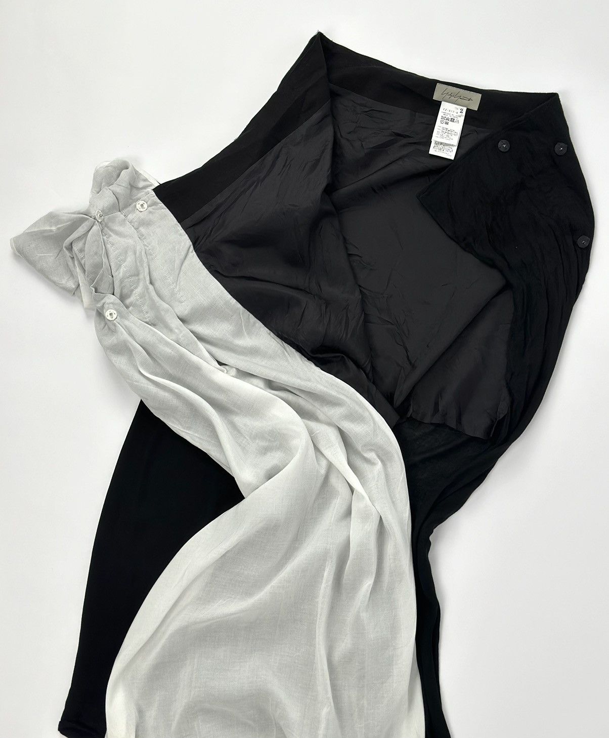 Yohji Yamamoto Yohji Yamamoto S/S Left Side Double Layered Maxi-Skirt Size 29" - 3 Thumbnail