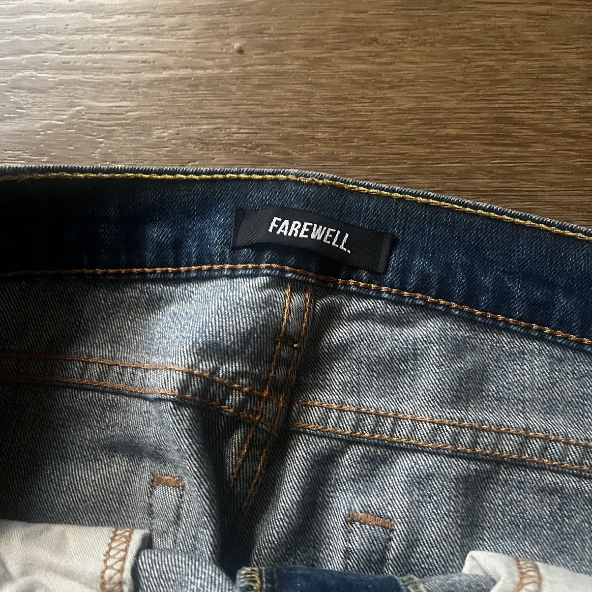 Handmade Mid-Wash Jeans w/ Custom Screen Printing Size US 34 / EU 50 - 3 Thumbnail