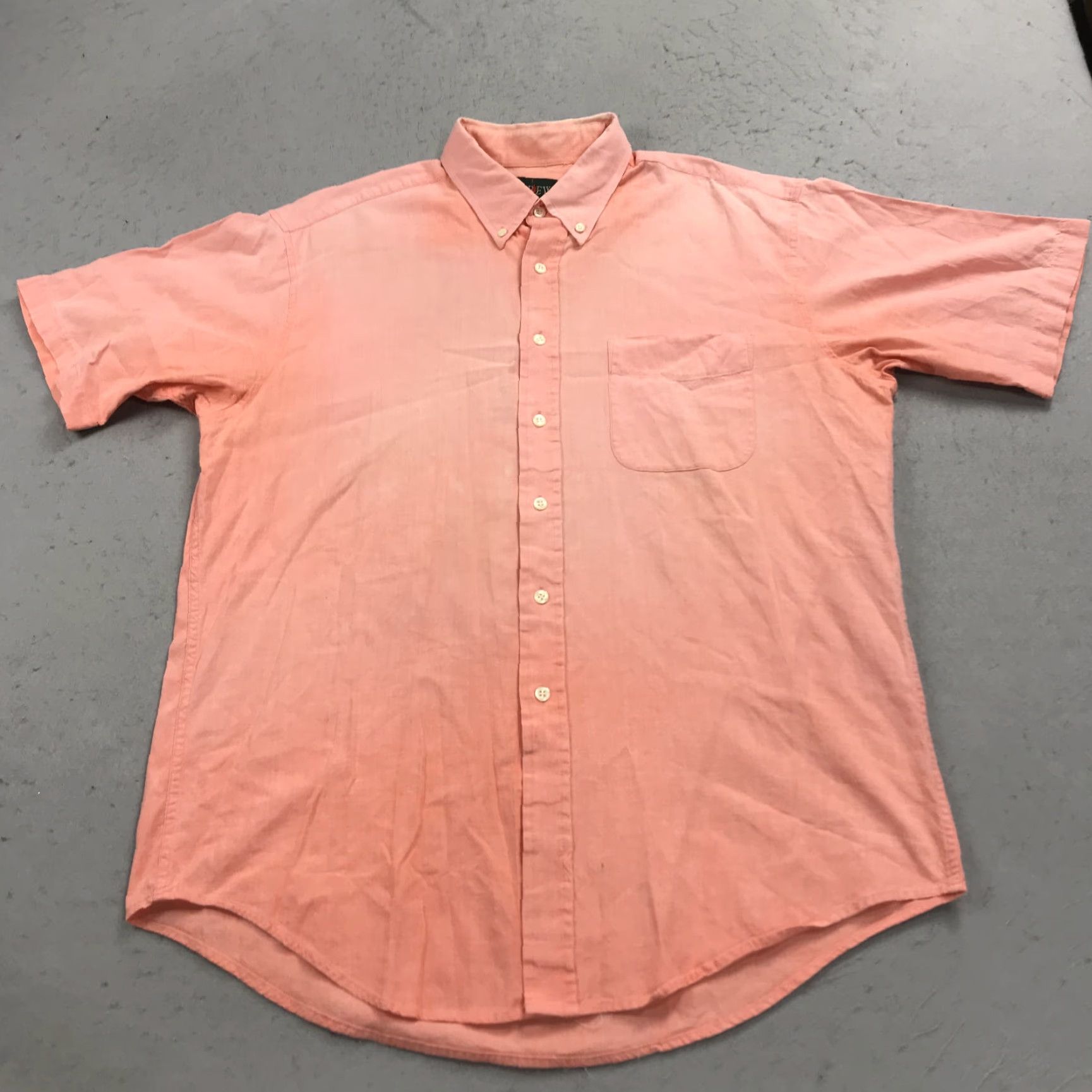 J.Crew VINTAGE J.CREW Shirt Mens Large Orange Oarsman Camp Collar 100% Cotton 90s Size US L / EU 52-54 / 3 - 2 Thumbnail