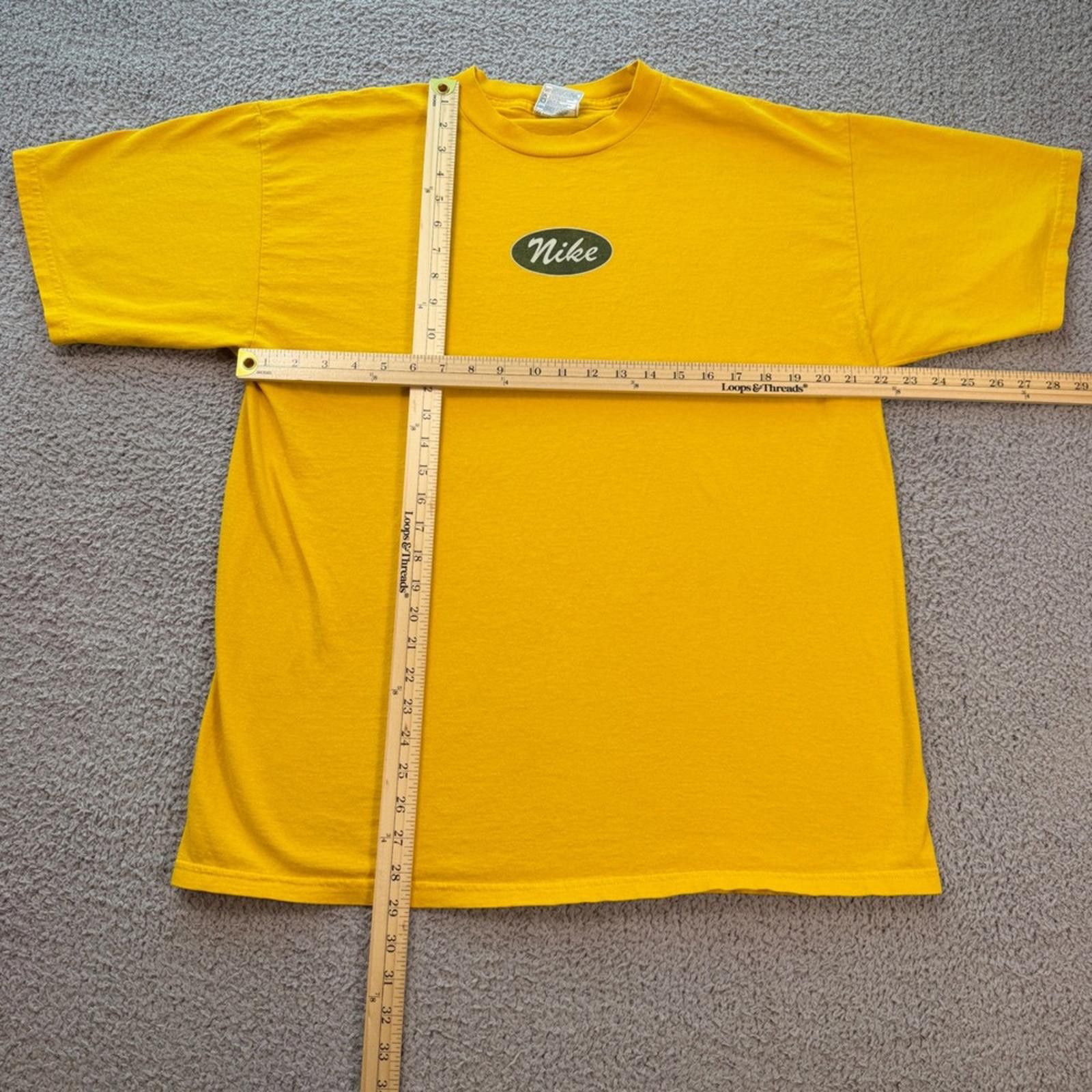 Nike Vintage Y2K Nike Center Oval Logo T-Shirt Mens XL Yellow Size US XL / EU 56 / 4 - 2 Thumbnail