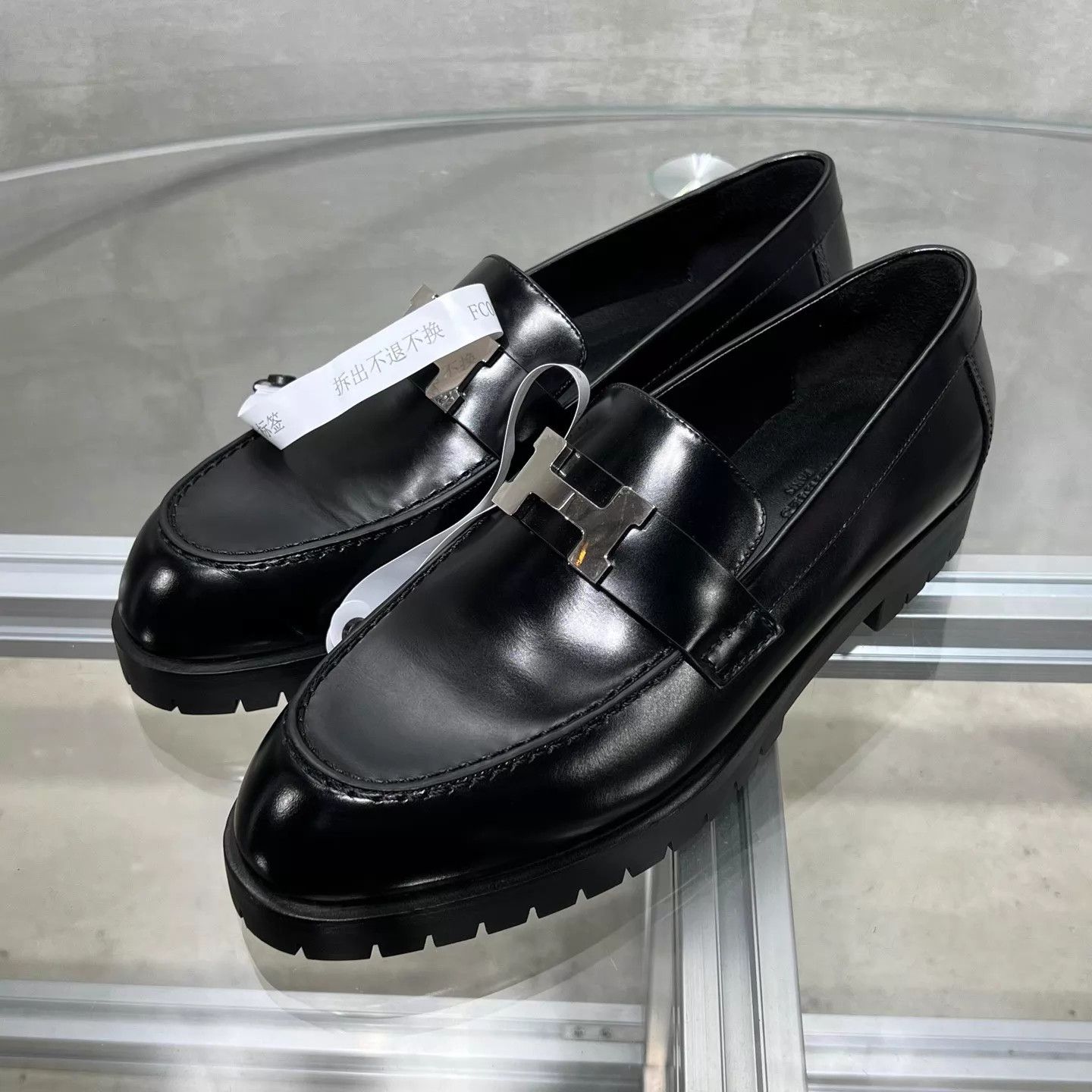 Hermes Hermes Faubourg Calfskin Silver Buckle Loafer EU37 New Size US 6.5 / IT 36.5 - 2 Thumbnail