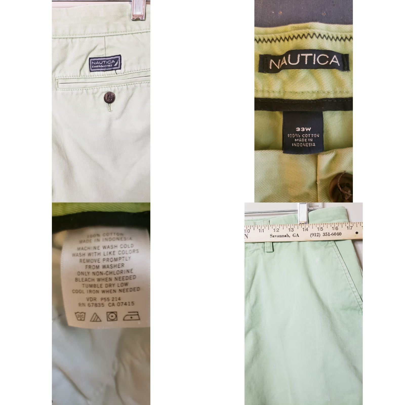 Nautica Nautica Classic Fit Men's Shorts 33" Waist 9" Inseam Mint Green 100% Cotton EUC Shorts Mens Regular Waist 33 Green Mint NAUTICA Size US 33 - 8 Thumbnail