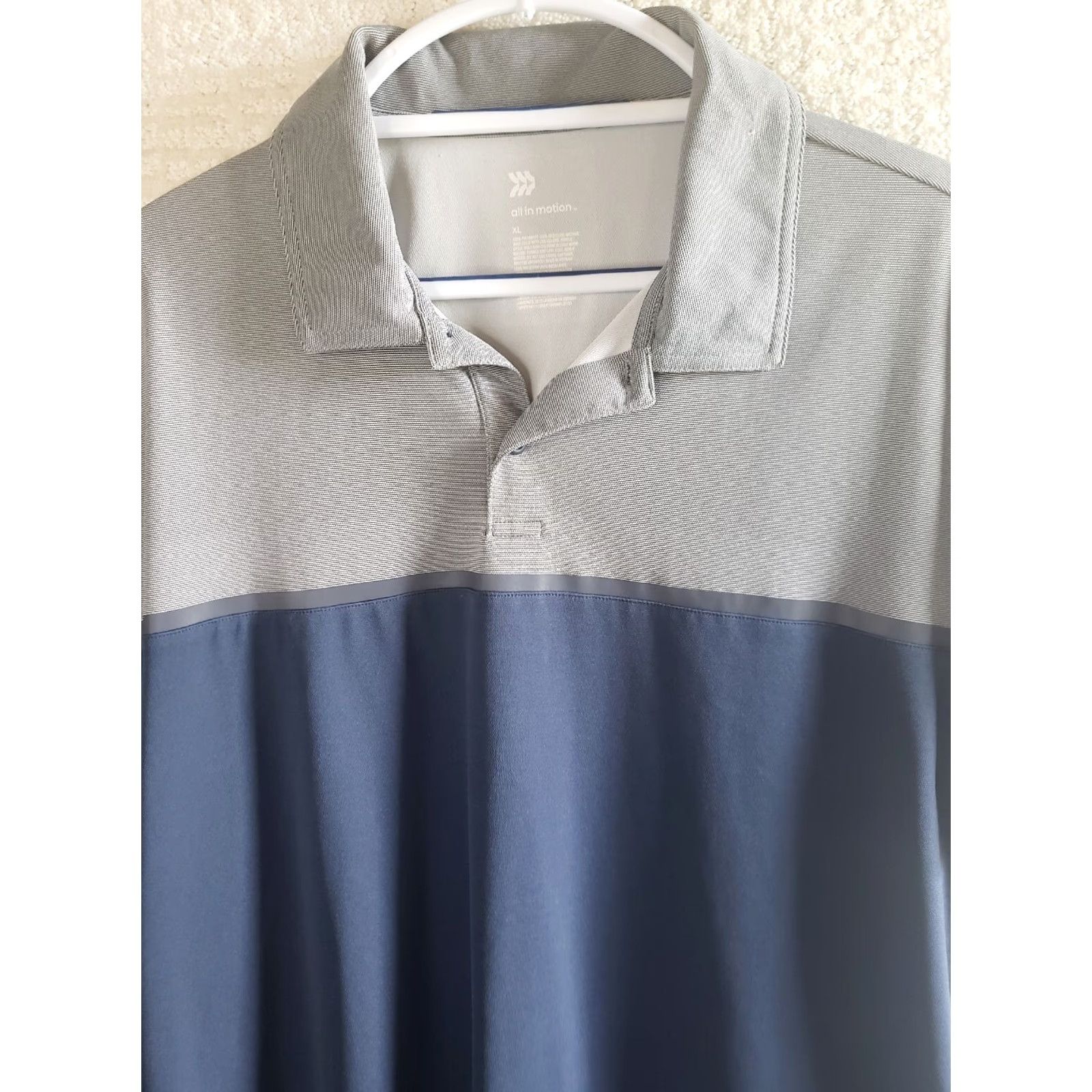 Vintage ALL IN MOTION Polo Shirt Gray Blue Stripe Golf XL Men Size US XL / EU 56 / 4 - 3 Thumbnail
