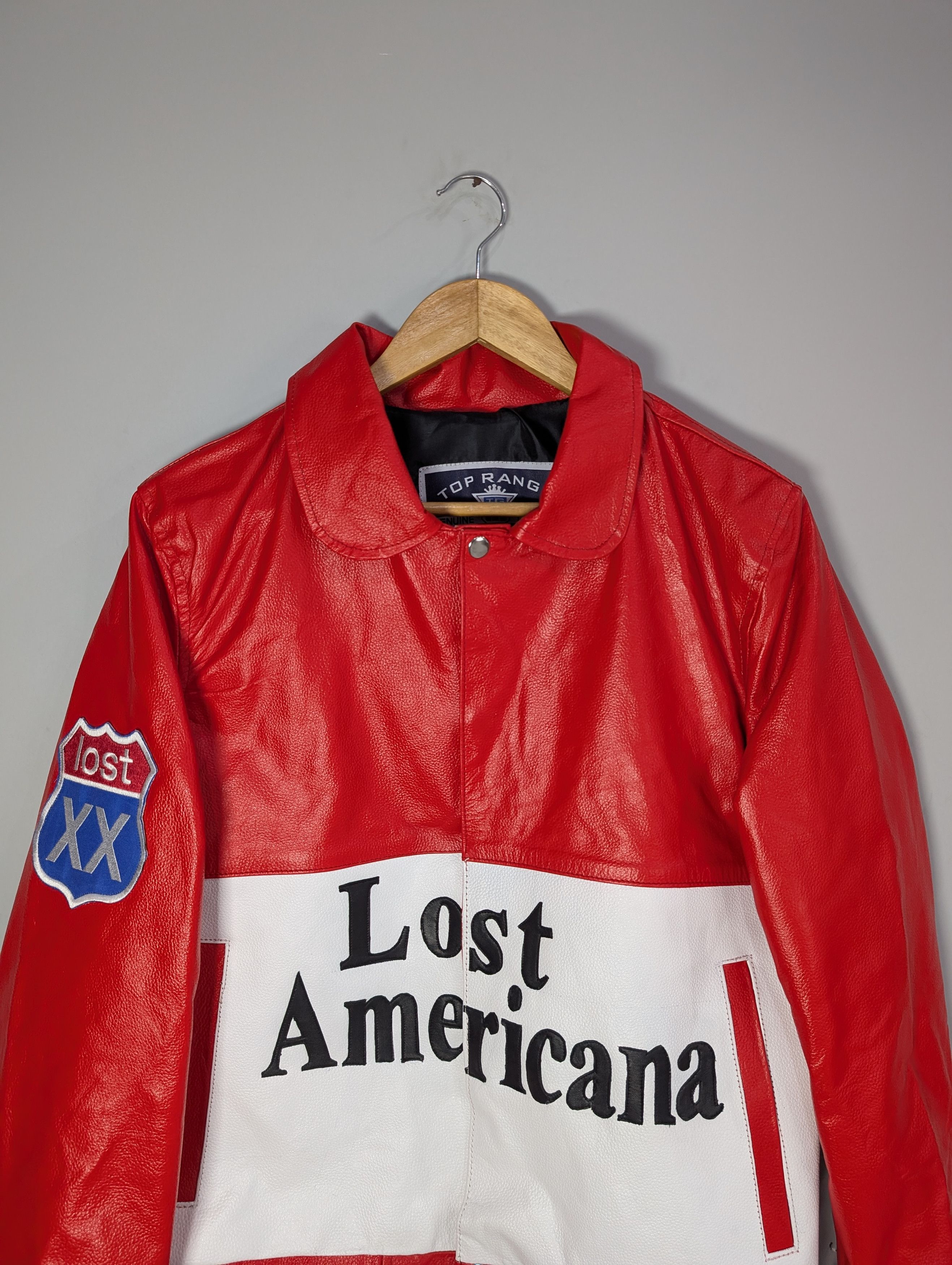 Vintage 🔥MGK LOST AMERICANA🔥 Vintage Racing Leather Jacket Rare Size XXL / US 16-18 / IT 52-54 - 3 Thumbnail