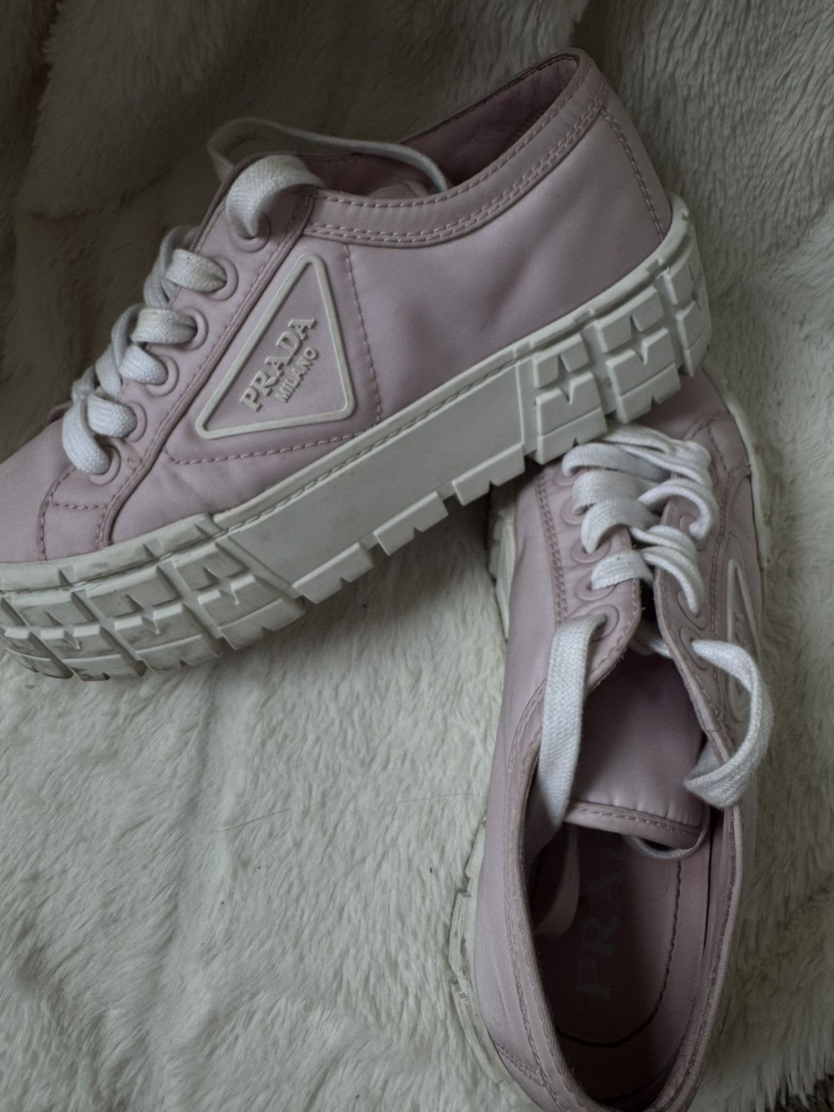 Prada Double Wheel Re-Nylon Gabardine Sneakers Size US 7.5 / IT 37.5 - 3 Thumbnail