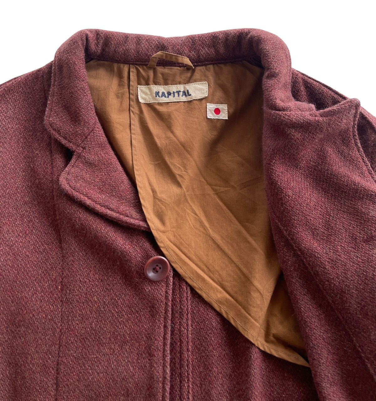 Kapital Kapital Burgundy Ripstop Hospital Wool Jacket Size US L / EU 52-54 / 3 - 5 Thumbnail