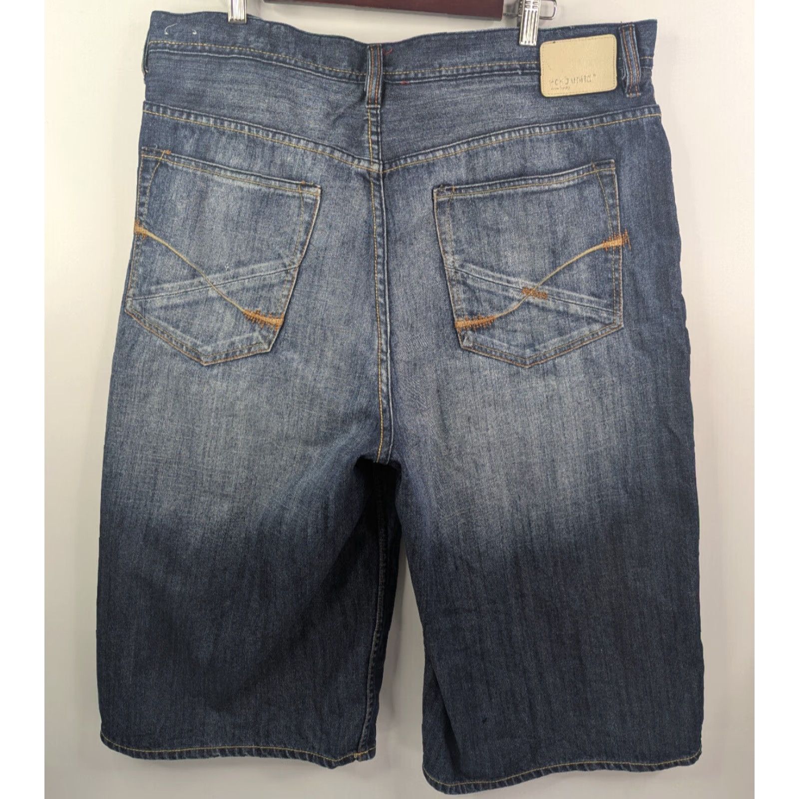 Ecko Unltd. Ecko Unltd Baggy Fit Jean Shorts Mens 38 Bermuda Denim 90s Hip Hop Jorts Blue Cotton Kilp? Size US 38 / EU 54 - 2 Thumbnail