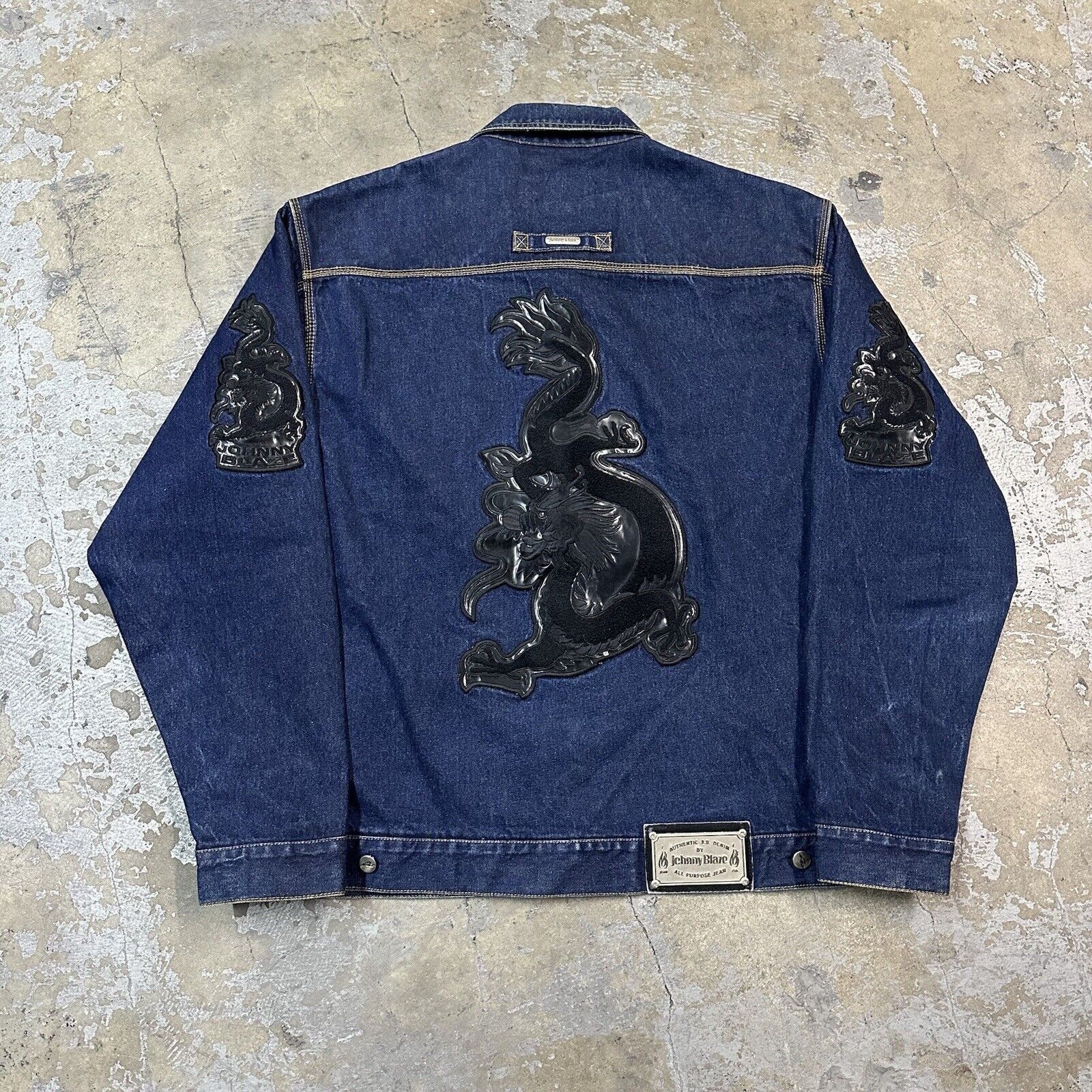Ecko Unltd. × JNCO × Southpole Vintage Y2K Johnny Blaze Dragon Denim Trucker Jacket Size US XL / EU 56 / 4 - 1 Thumbnail