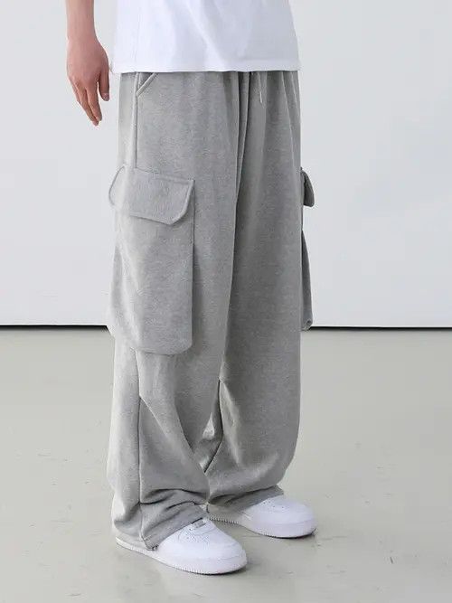 Japanese Brand Matsuoka x Hino Gray Baggy Cargo Sweatpants Size US 31 - 7 Thumbnail