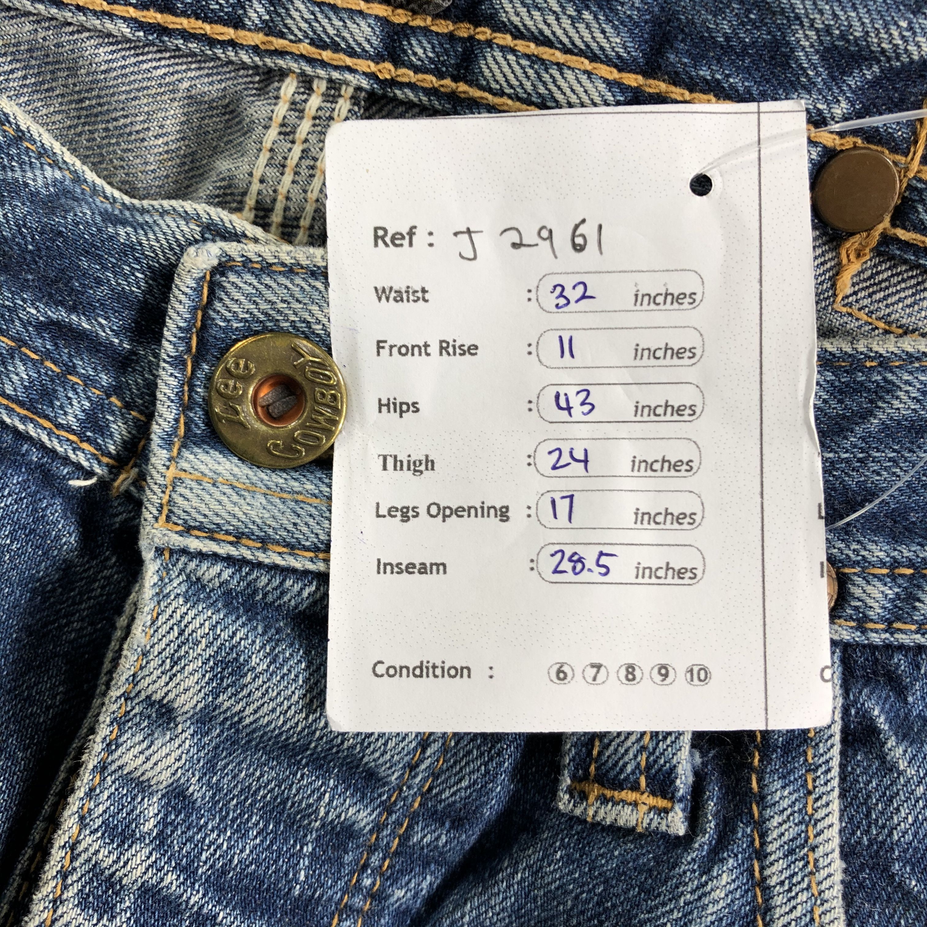 Lee Vintage Blue Wash Lee Jeans-J2961 Size US 32 / EU 48 - 13 Thumbnail