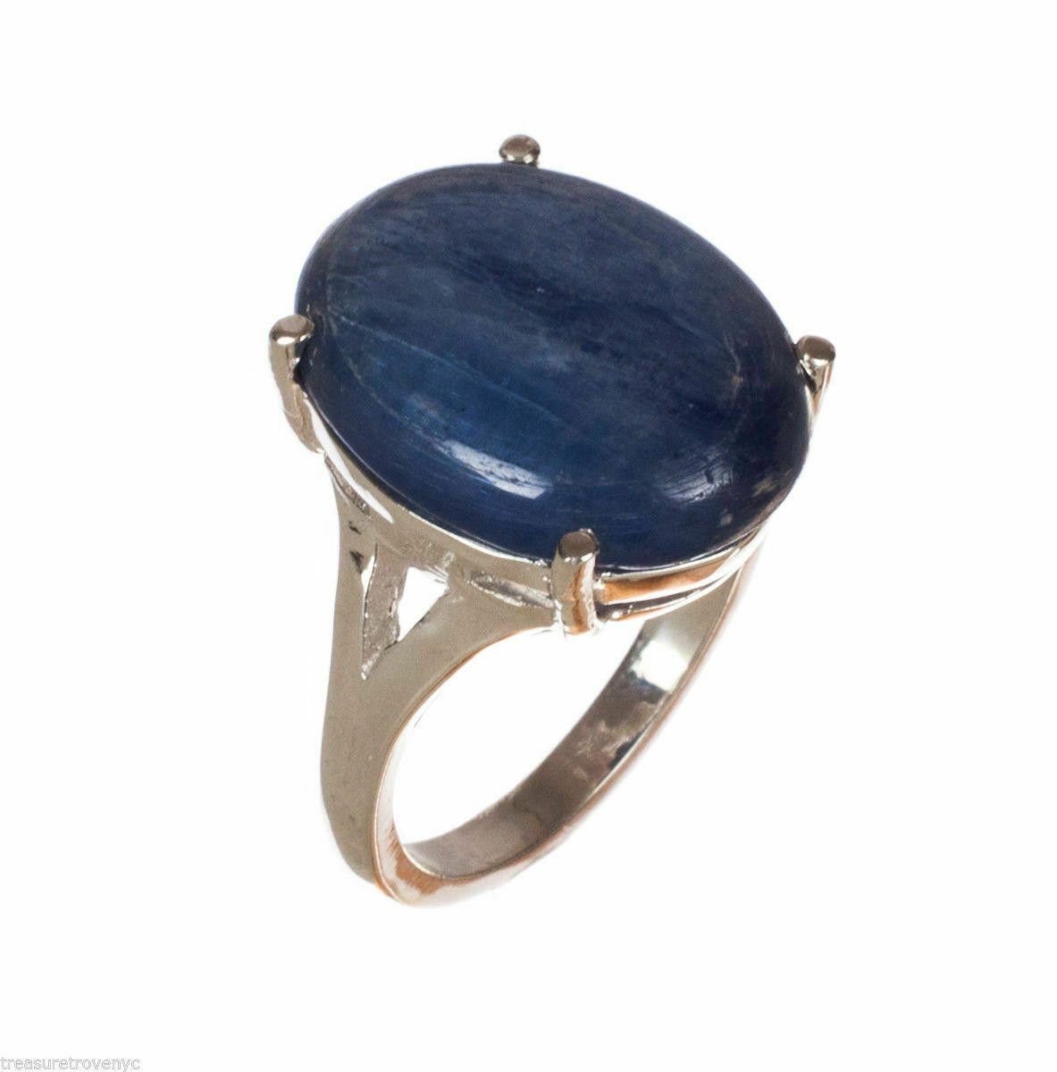 Designer Alberto Juan Sterling Silver Kyanite Cabochon Ring Size ONE SIZE - 1 Thumbnail