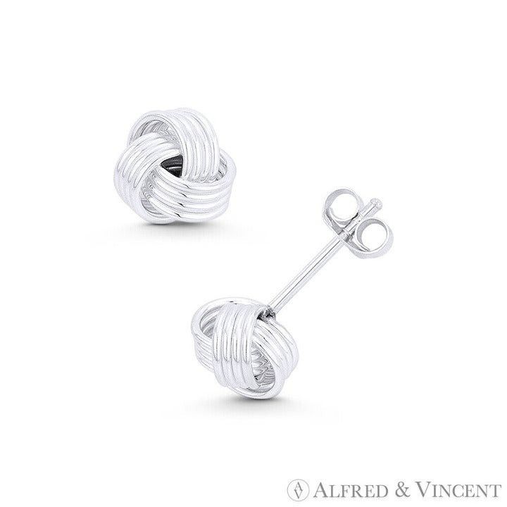 Other Love Knot Charm 4-Line Stud Earrings in .925 Sterling Silver Size ONE SIZE - 1 Preview