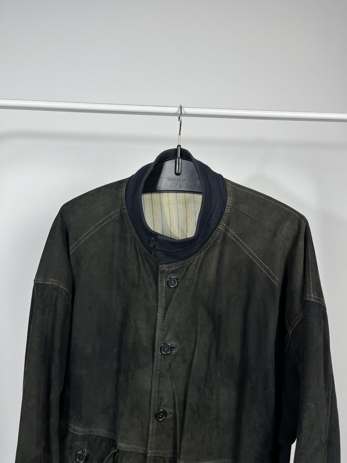 Leather Vintage Distressed Suede Bomber Jacket Size 50 Size US M / EU 48-50 / 2 - 2 Thumbnail