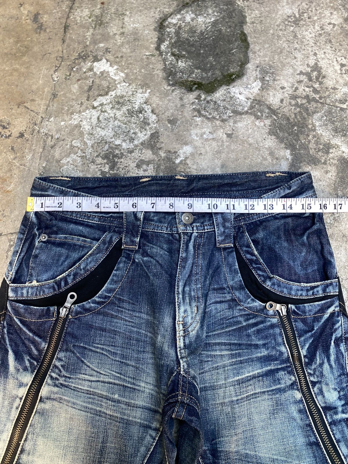 PPFM 🔥Rare Design🔥 PPFM Distressed Straight Denim Pants Size US 31 - 10 Thumbnail
