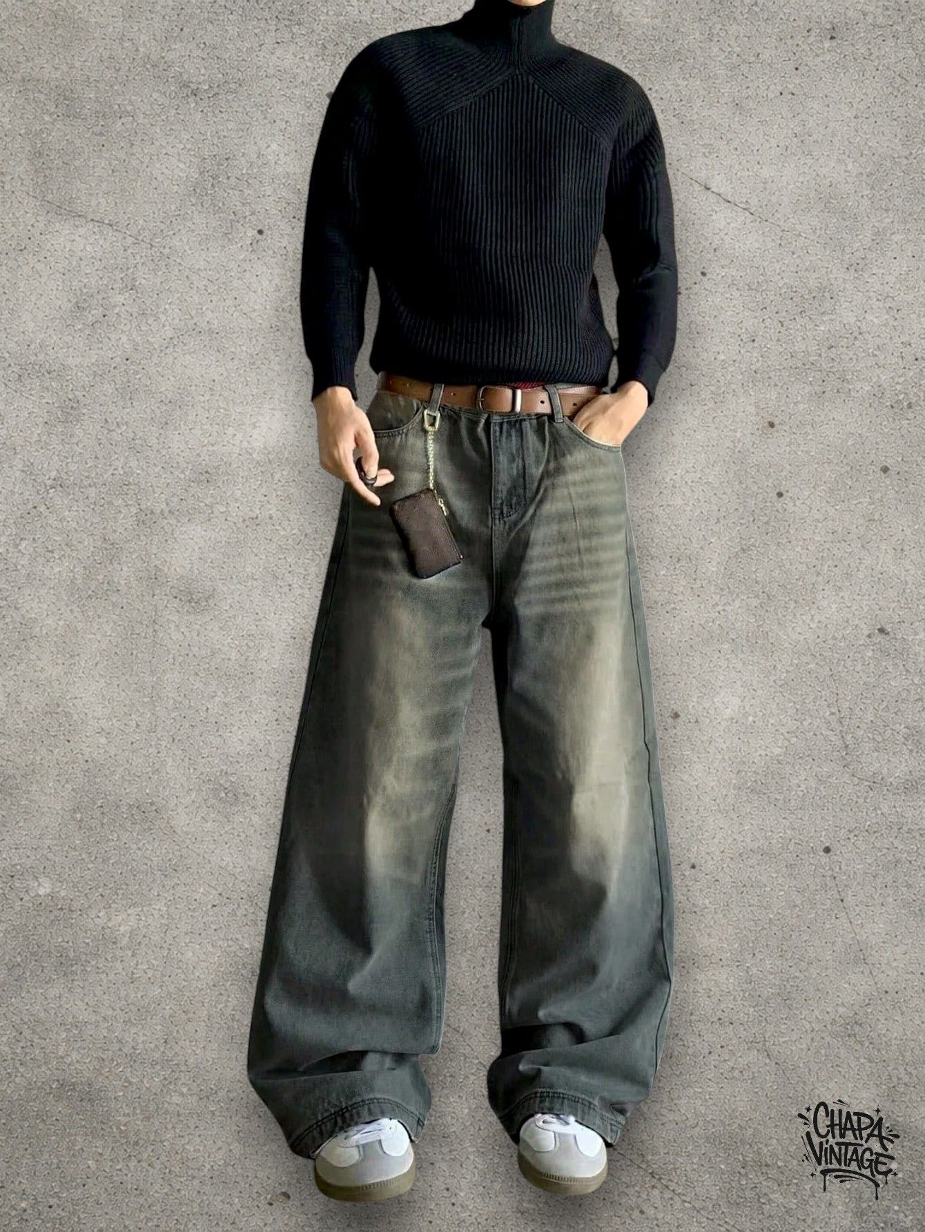 Vintage Wide leg washed jeans Size US 32 / EU 48 - 4 Thumbnail
