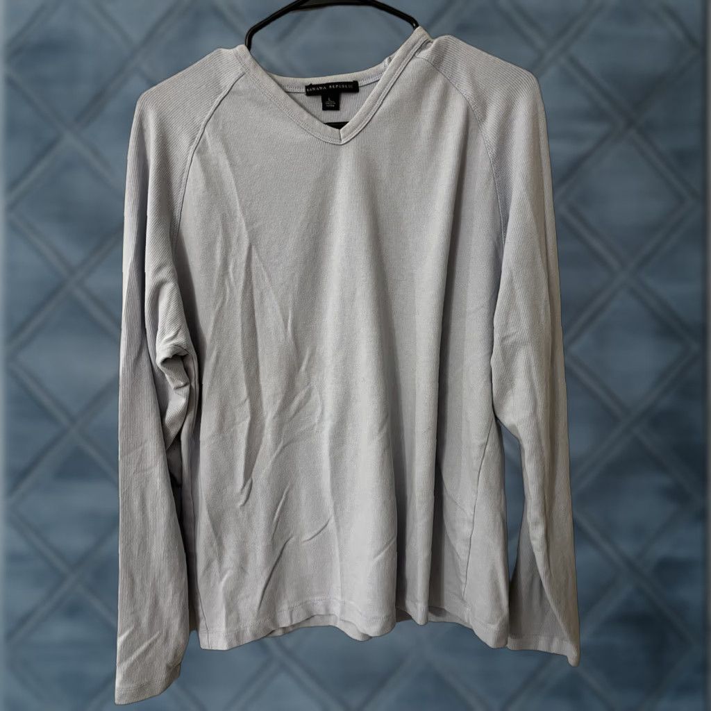 Banana Republic BANANA REPUBLIC Men's Sweater V Neck Size Large Blue Cotton Mens Size US L / EU 52-54 / 3 - 1 Thumbnail