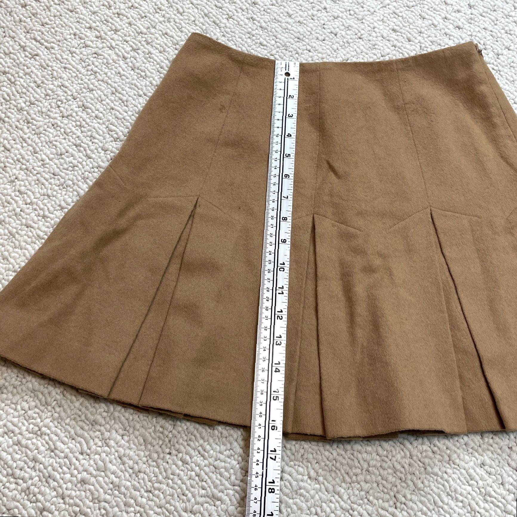 Banana Republic Banana Republic Skirt Womens 8 Brown Wool Nylon Short A-Line Zip Solid Solid Color Size 30" / US 8 / IT 44 - 2 Thumbnail