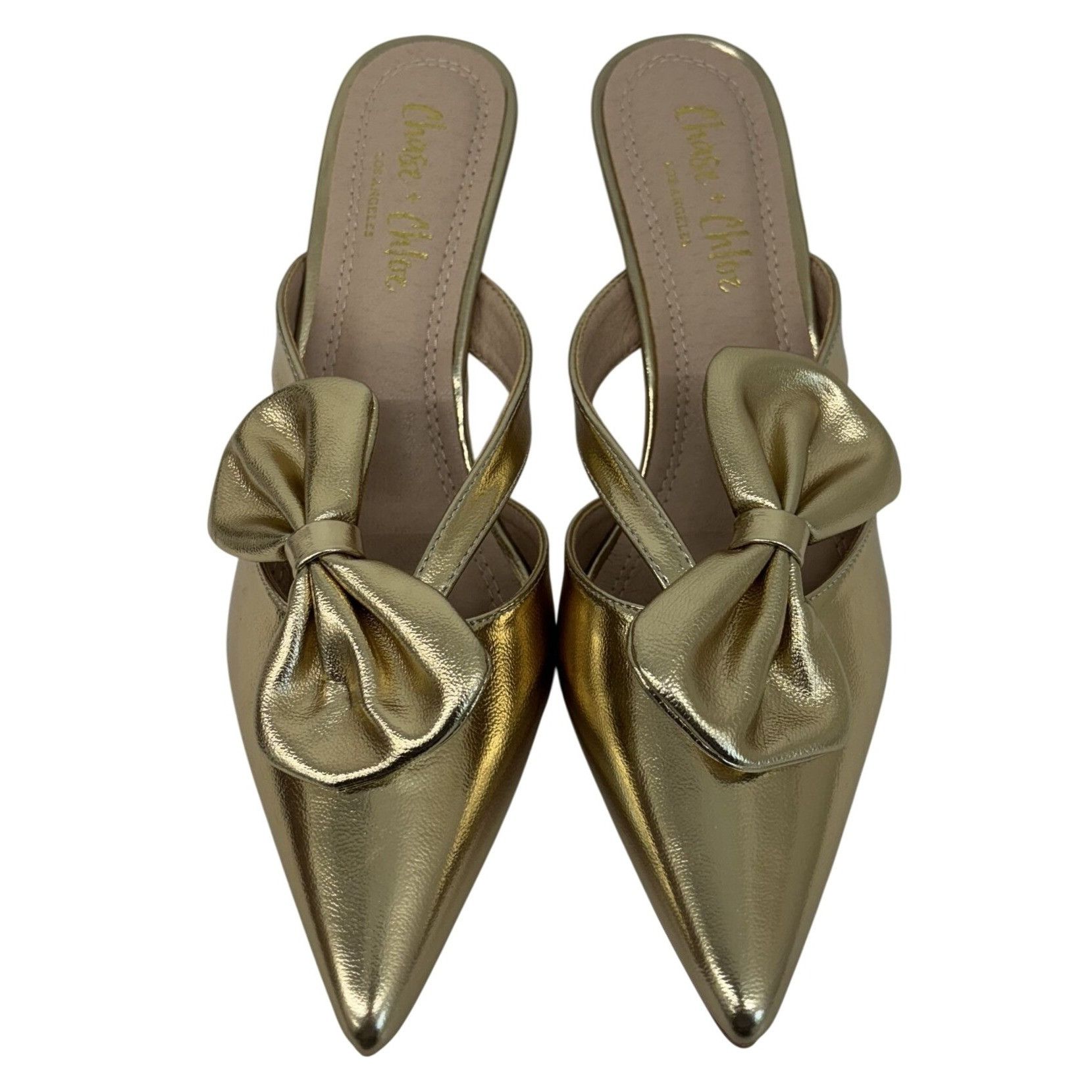 Other CHASE + CHLOE / Idra-3 / Gold / Pointed-Toe / Kitten Heel / Size US 9 / IT 39 - 4 Thumbnail