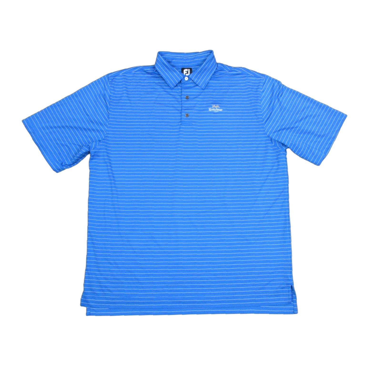 Footjoy FootJoy Polo Shirt Mens XL Blue White Striped Short Sleeve Logo Collared Pullover Regular Fit Golf Performance Size US XL / EU 56 / 4 - 1 Thumbnail