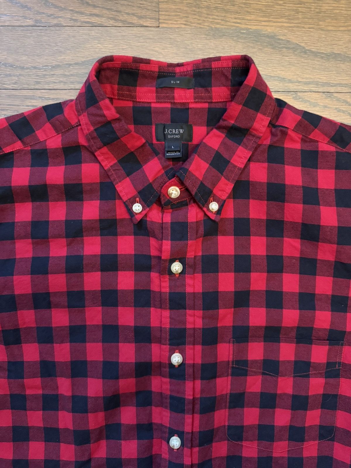 J.Crew J. Crew Red & Black Plaid Shirt Size US L / EU 52-54 / 3 - 3 Thumbnail