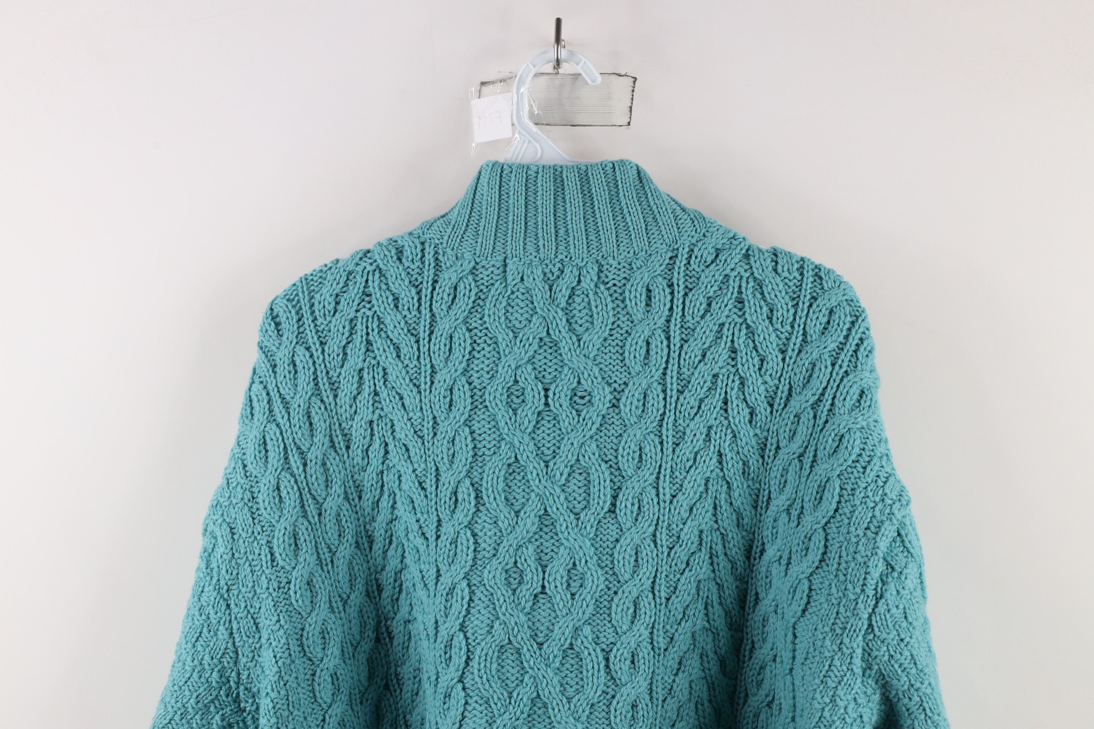 Vintage Vintage 90s Merino Wool Chunky Cable Knit Fisherman Sweater Size XL / US 12-14 / IT 48-50 - 10 Thumbnail