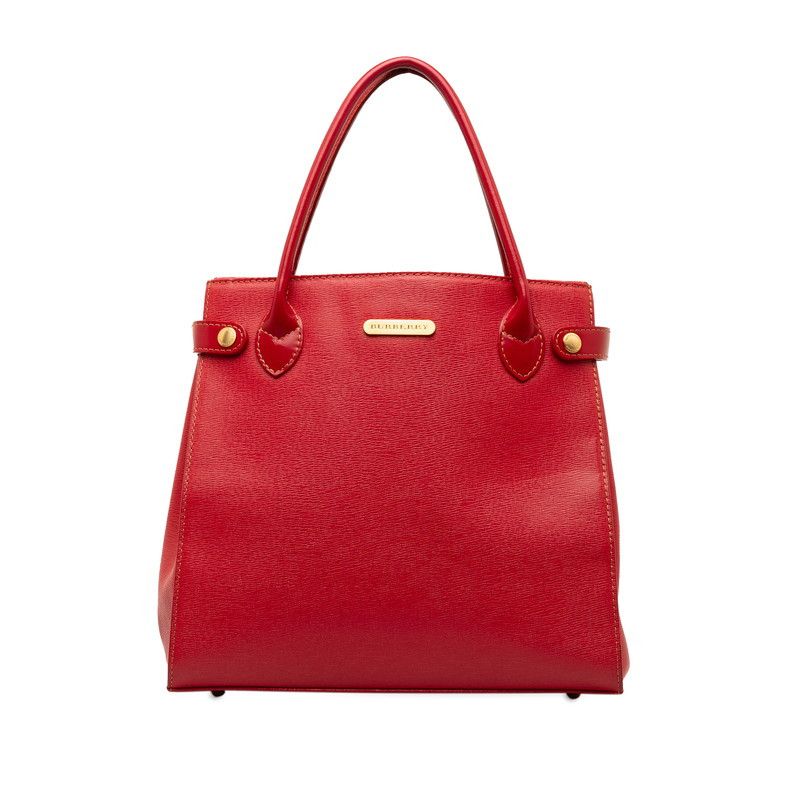 image of Burberry Leather Handbag in Red, Women's