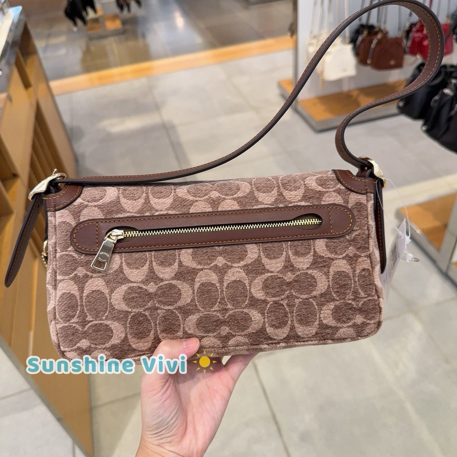 Coach NWT Coach Etta Small Flap Shoulder Bag Chenille CCV65 Size ONE SIZE - 4 Thumbnail