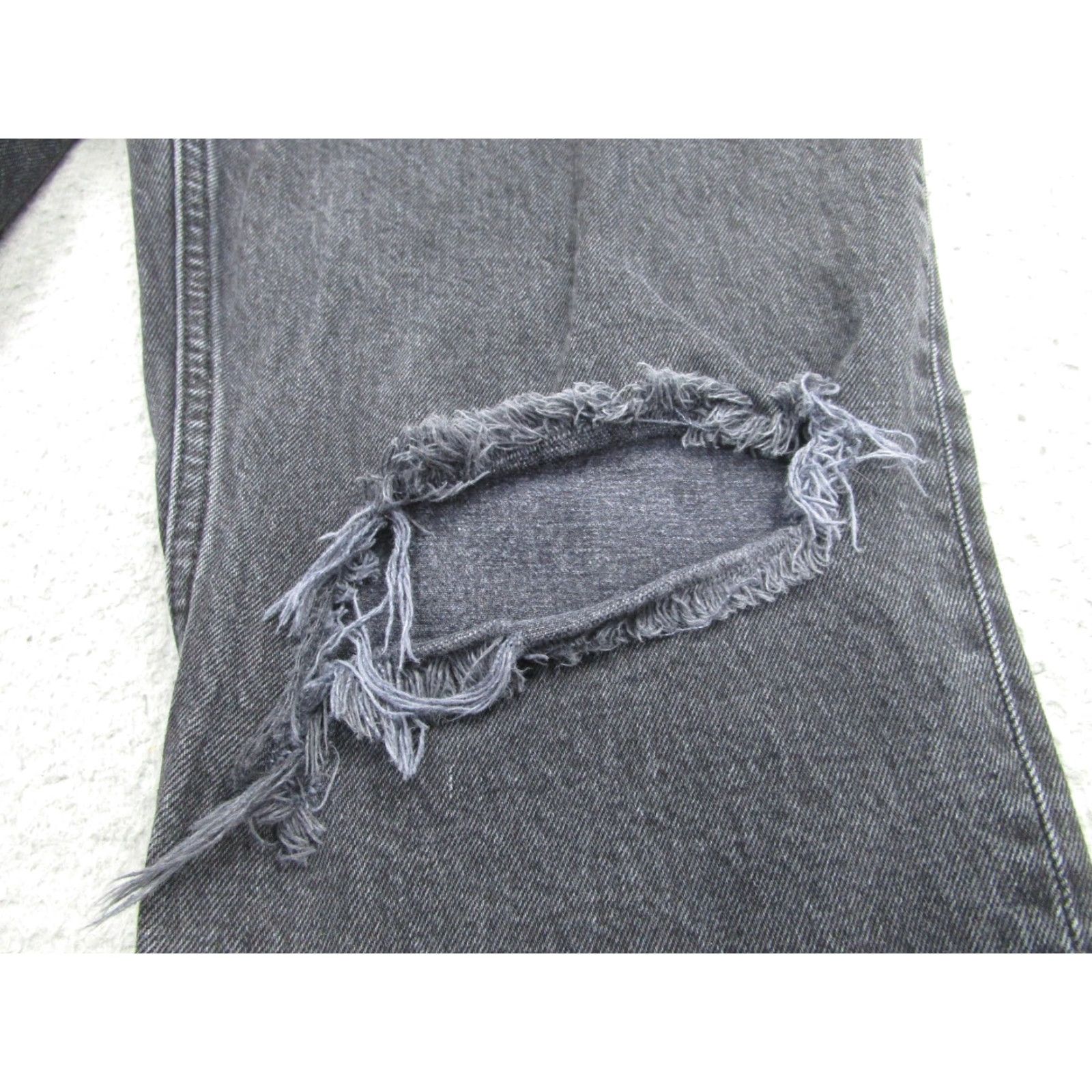 Abercrombie & Fitch Abercrombie & Fitch Jeans Womens 33 Black High Rise Distressed 90s Straight Charcoal Wash Size 24" / US 00 / IT 34 - 4 Thumbnail