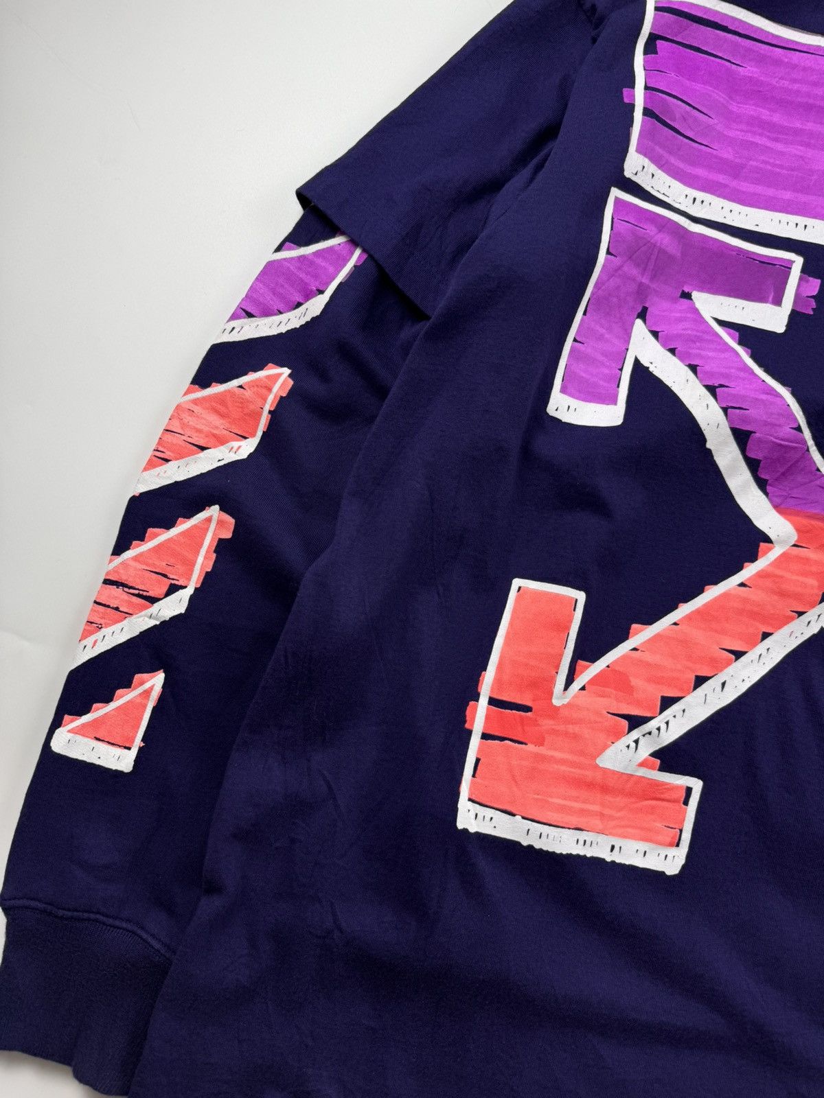 Off White Oversized Arrows Layered Hoodie