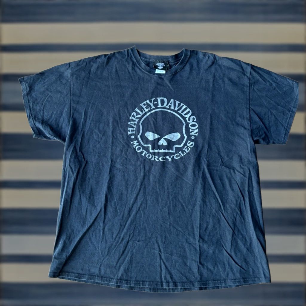 Harley Davidson VINTAGE Harley-Davidson Museum Skull T-Shirt 2XL Men Black Cotton Knit Crew Neck Short Sleeve Graphic Print Embroidered Logo Biker Grunge Size US XXL / EU 58 / 5 - 1 Thumbnail