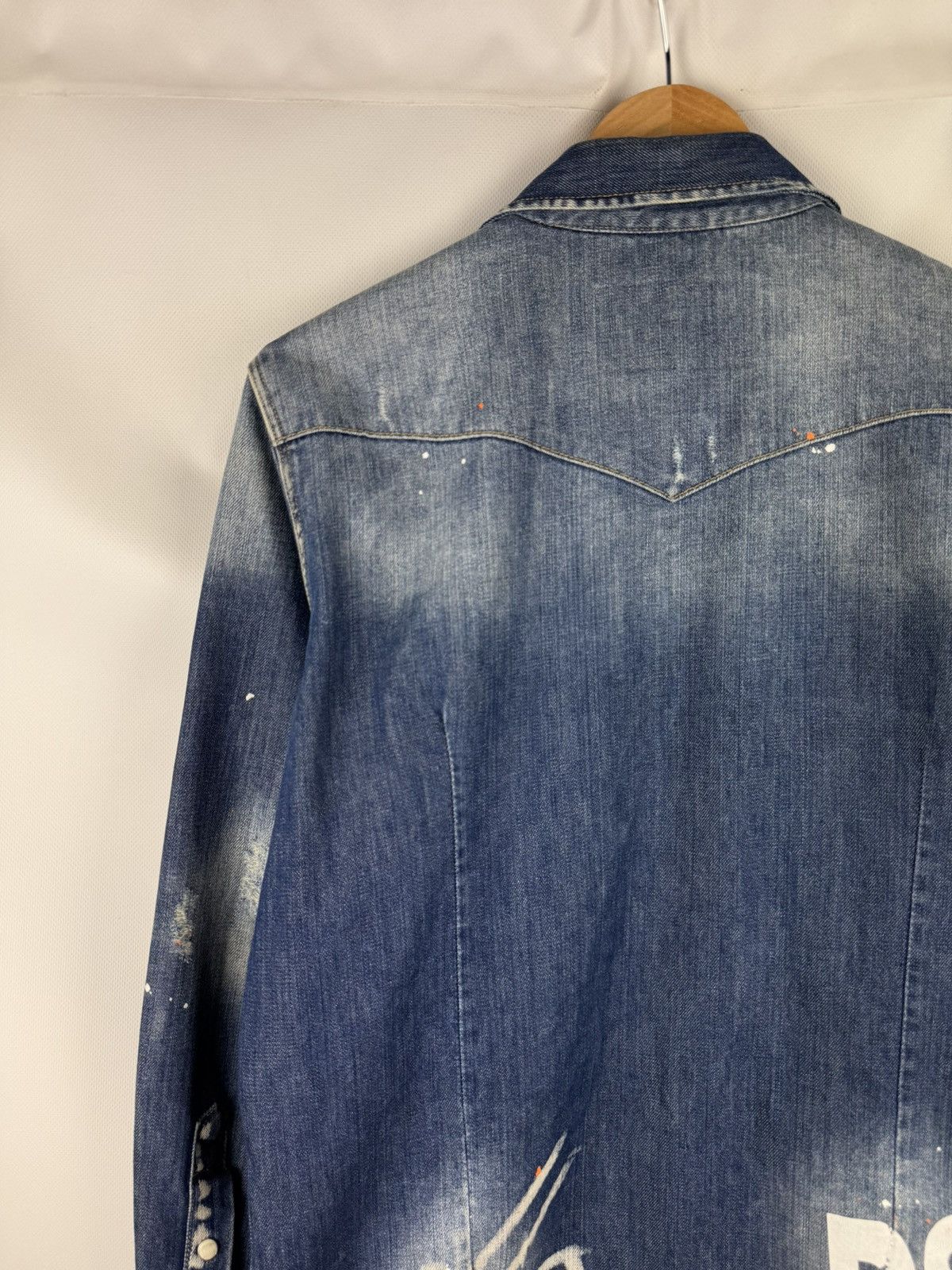 Dsquared2 Dsquared Ladies Big Logo Graphic Print Denim Button Up Shirt Size M / US 6-8 / IT 42-44 - 19 Thumbnail