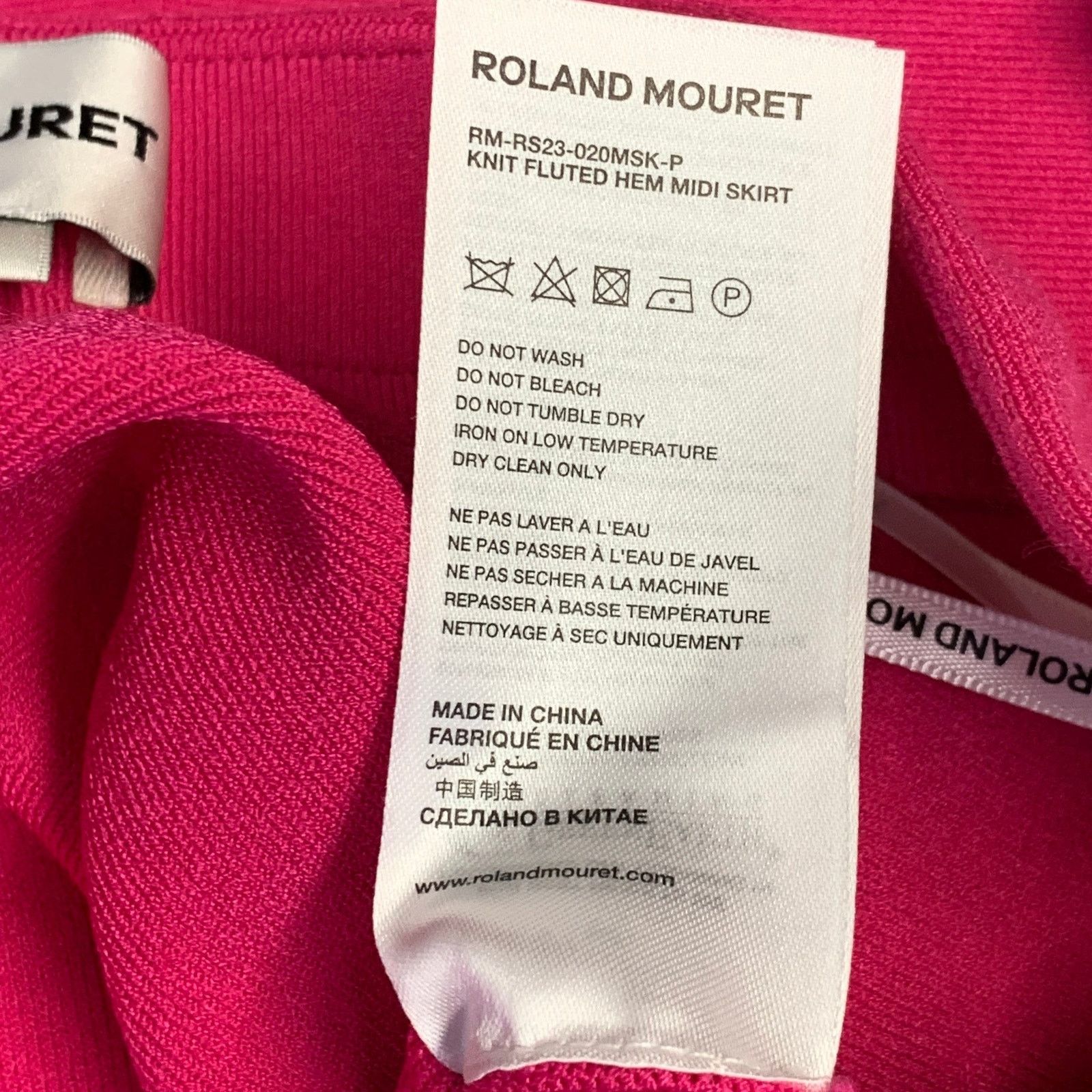Roland Mouret ROLAND MOURET Size 6 Hot Pink Jersey Knit Fluted Midi Skirt Size 28" / US 6 / IT 42 - 4 Thumbnail
