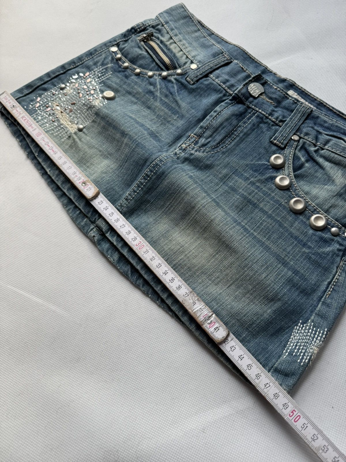 Miss Sixty × Vintage VINTAGE MISS SIXTY 2000s Distressed MINI SKIRT Miss Me Style Size 30" / US 8 / IT 44 - 15 Thumbnail