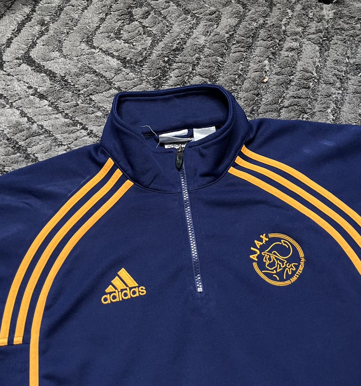 Adidas Vintage Navy Sweatshirt ZIP Up Soccer Ajax Amsterdam Adidas Size US L / EU 52-54 / 3 - 3 Thumbnail