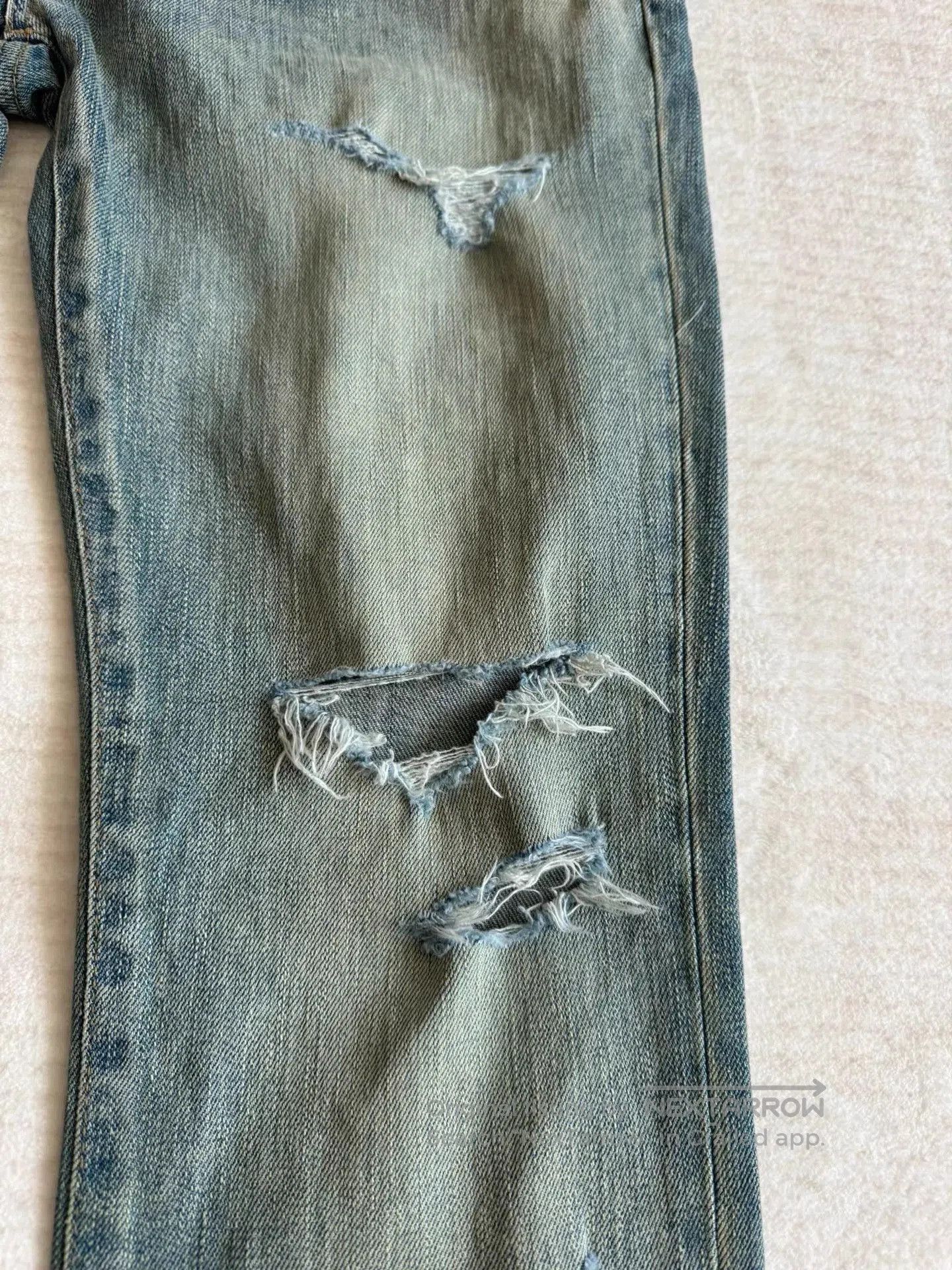 Saint Laurent Paris Distressed Blue Denim Pants Size 30. Size US 30 / EU 46 - 4 Thumbnail