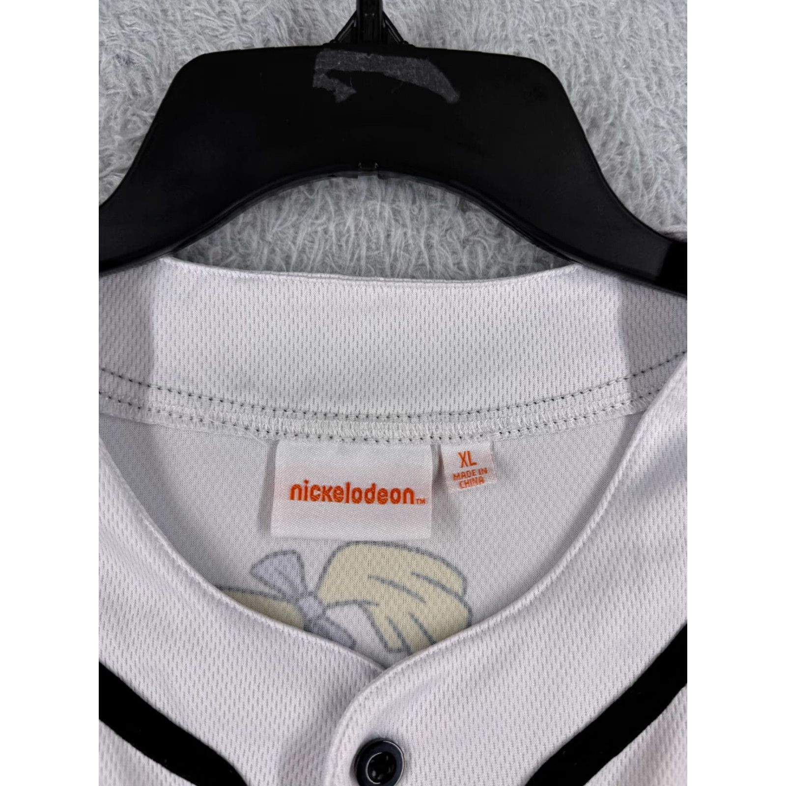 Nickelodeon VINTAGE Nickelodeon Jersey Adult XL White Rugrats Button Up 100% Polyester Shirt Mens 90s Size US XL / EU 56 / 4 - 6 Thumbnail