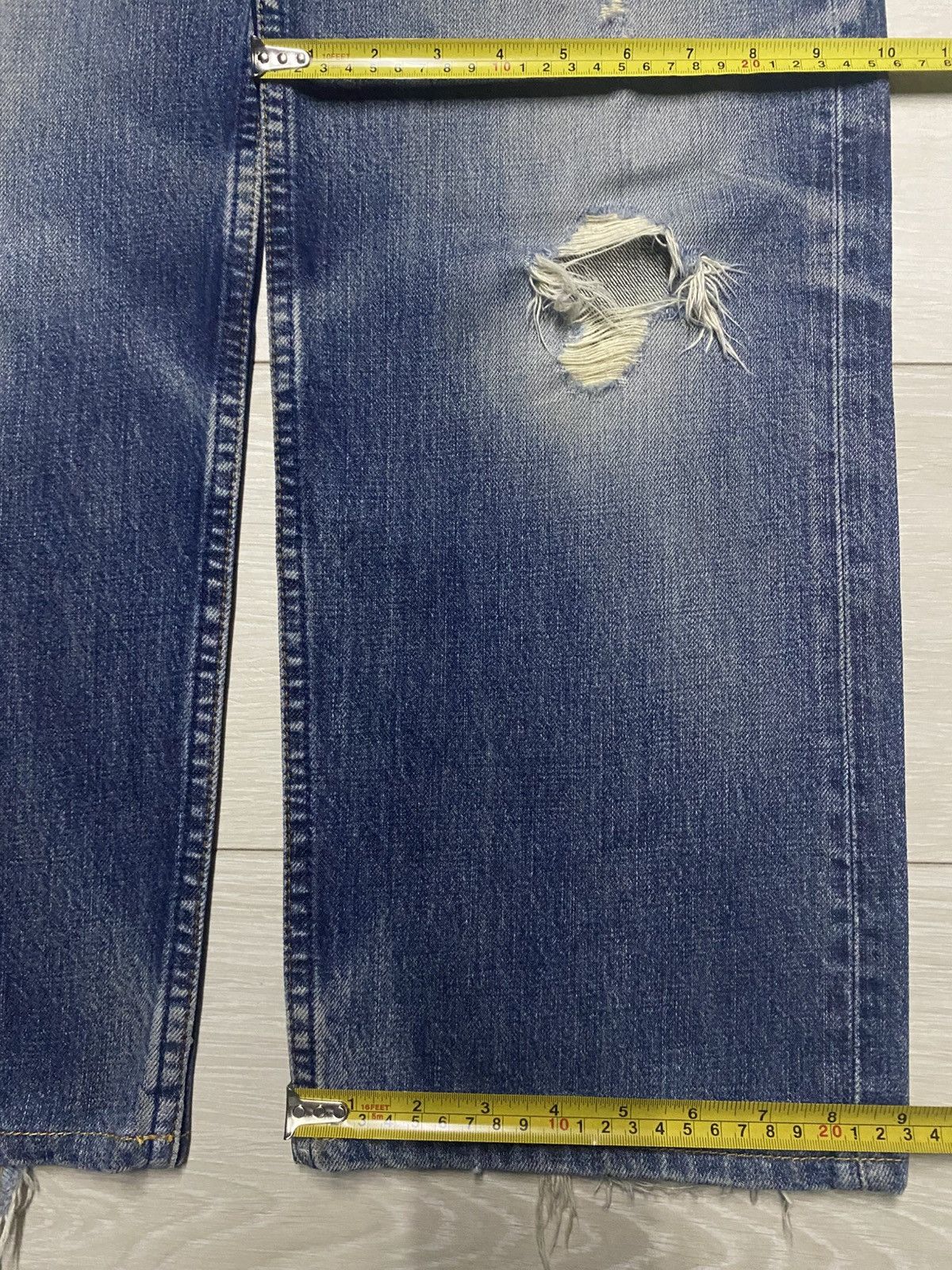 Levi's Vintage Levis 503 Button J09 Distressed Wide Leg Baggy Jeans Size US 31 - 18 Thumbnail
