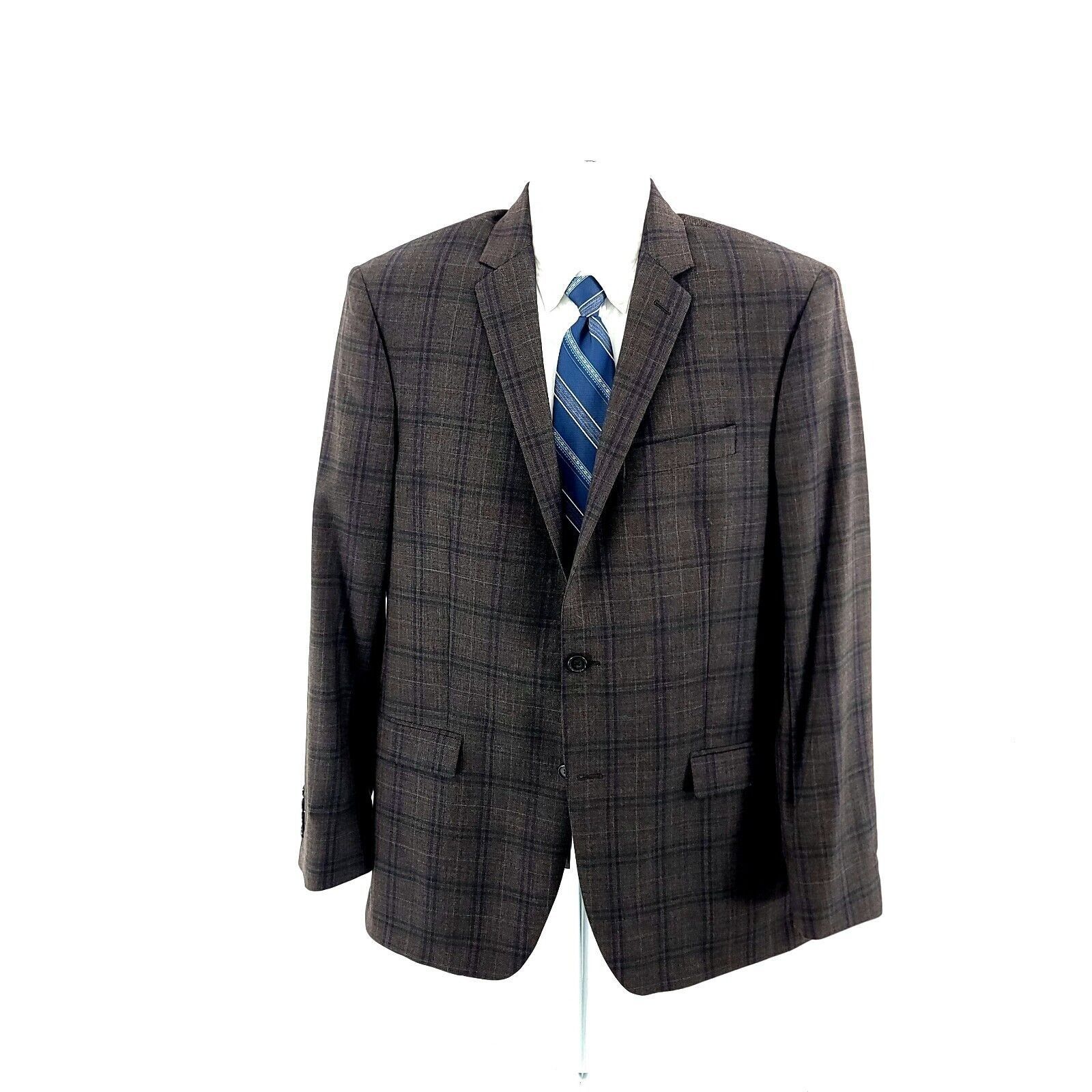 Ralph Lauren Ralph Lauren Wool Brown Sharkskin Purple Green Windowpane Sp Size 42L - 4 Thumbnail