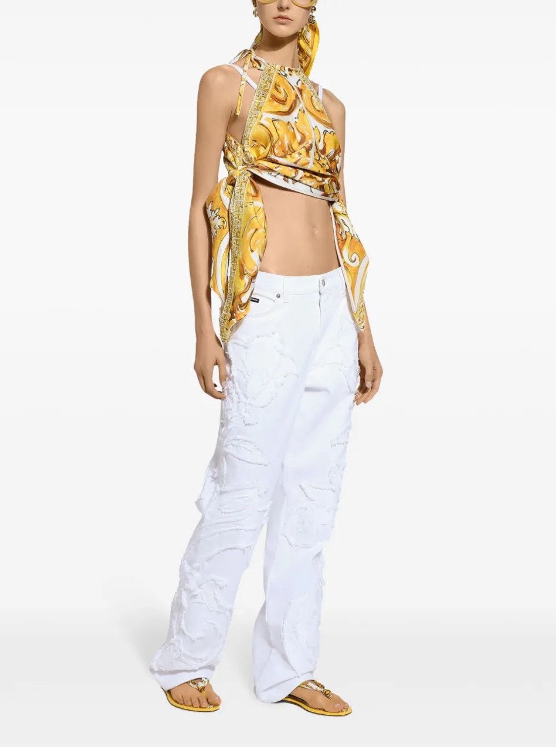 Dolce & Gabbana Dolce & Gabbana Majolica-print halterneck top Size M / US 6-8 / IT 42-44 - 2 Thumbnail