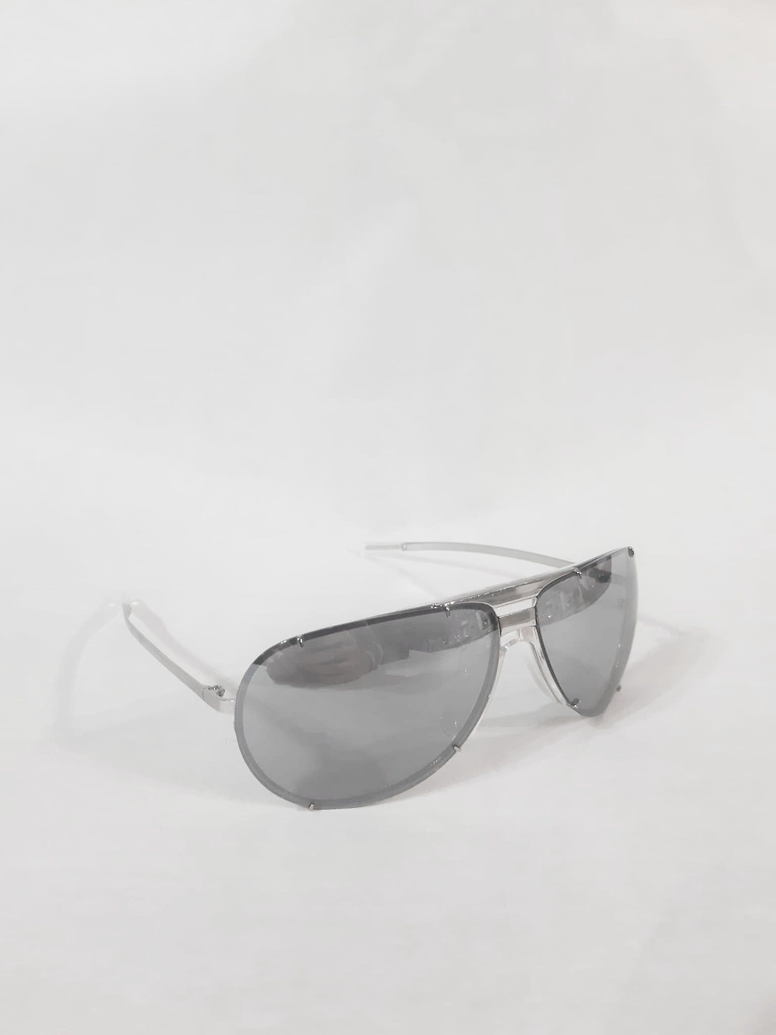 Dior × Hedi Slimane Dior Homme SS04 "Strip" Chrome Studded Aviator Sunglasses Size ONE SIZE - 3 Thumbnail