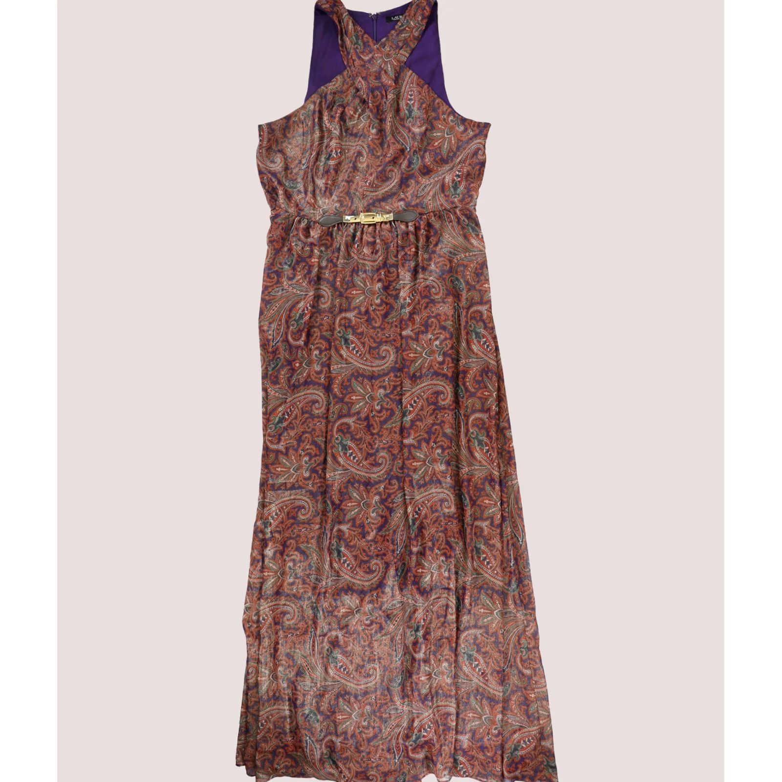 Ralph Lauren Ralph Lauren Womens Chiffon Maxi Dress, Multicoloured, Size 16 Size XXL / US 16-18 / IT 52-54 - 1 Thumbnail