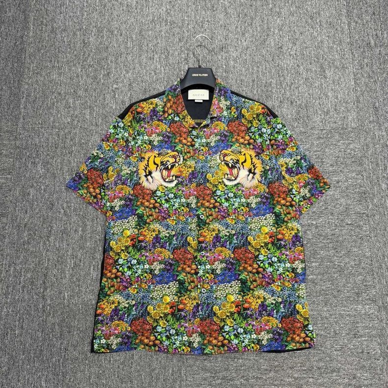 Gucci Gucci Embroidered Tiger Floral Short Sleeve Shirt-2506 Size US L / EU 52-54 / 3 - 1 Thumbnail