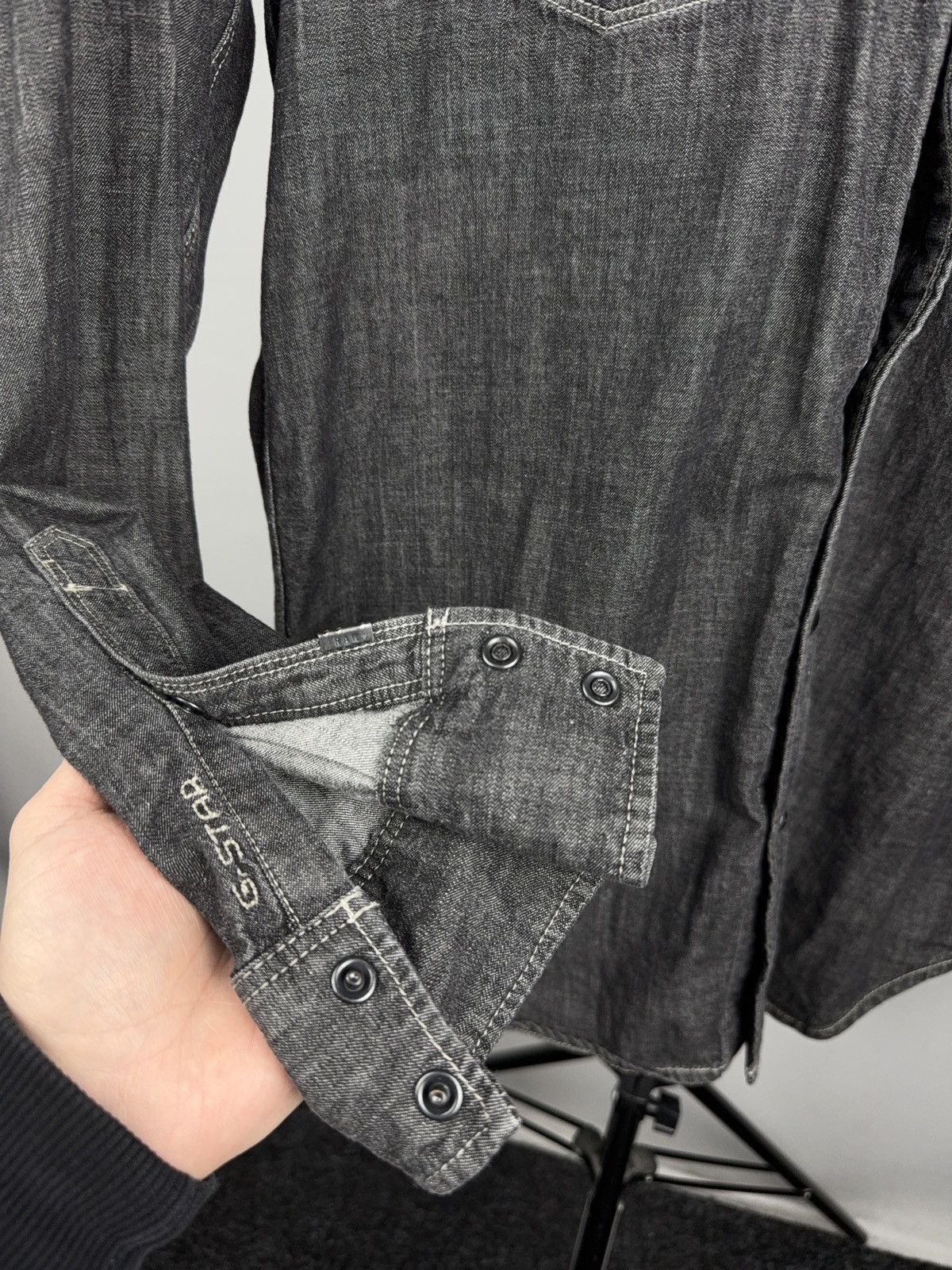 G-Star 00s Y2K G-Star RAW Denim Western Shirt Snap Button Grey Size US L / EU 52-54 / 3 - 7 Thumbnail