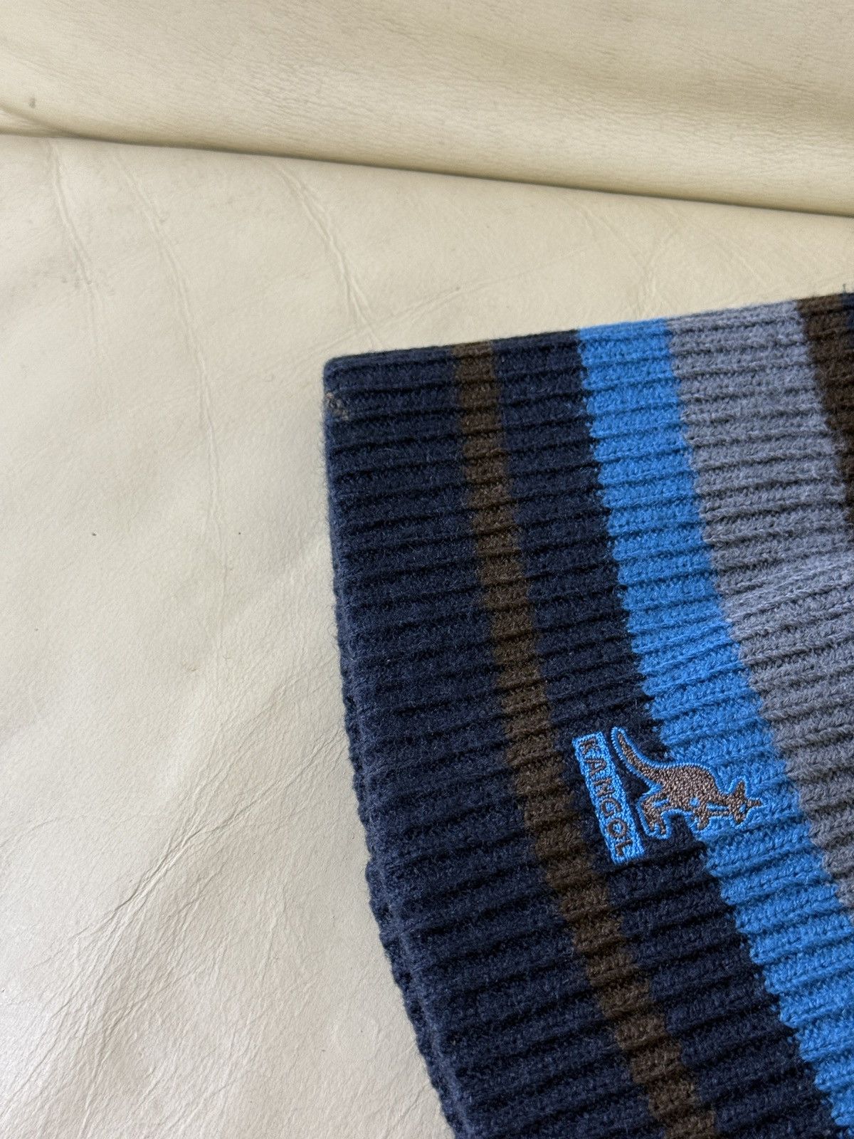 Kangol Vintage Kangol Blue Striped Beanie Hat Size ONE SIZE - 7 Thumbnail