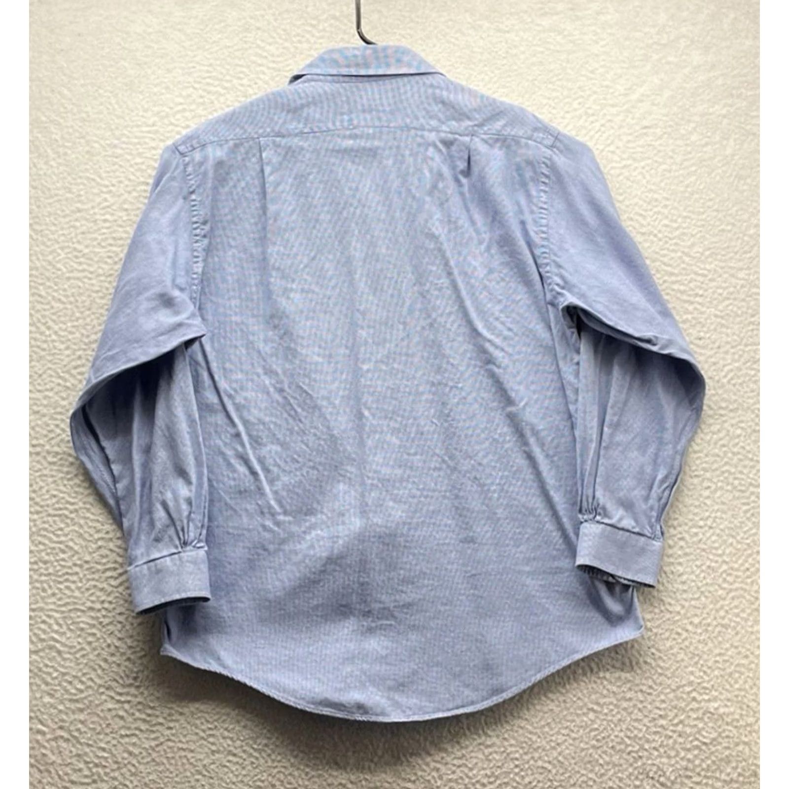 Brooks Brothers VINTAGE Brooks Brothers Dress Shirt Mens 16.5 Blue Check USA Long Sleeve Shirt Mens Regular 100% Cotton Blue Check Size 46R - 5 Thumbnail