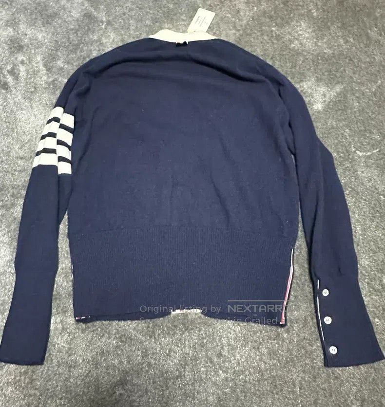 Thom Browne Thom Browne Classic Four Stripe Cashmere Cardigan Sweater Size US L / EU 52-54 / 3 - 7 Thumbnail