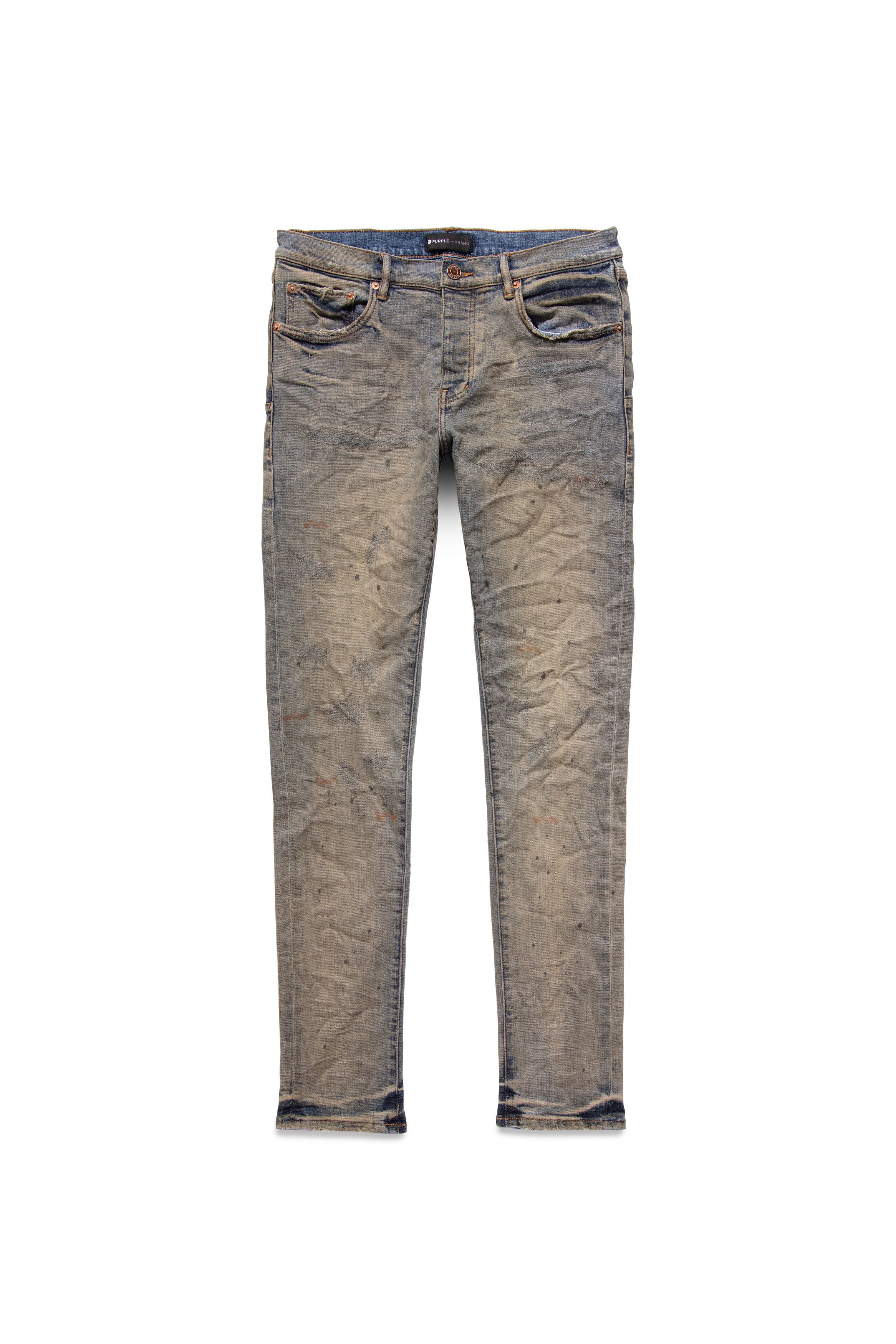 image of Indigo Oil Repair Skinny Jeans Size 32/42, Men's
