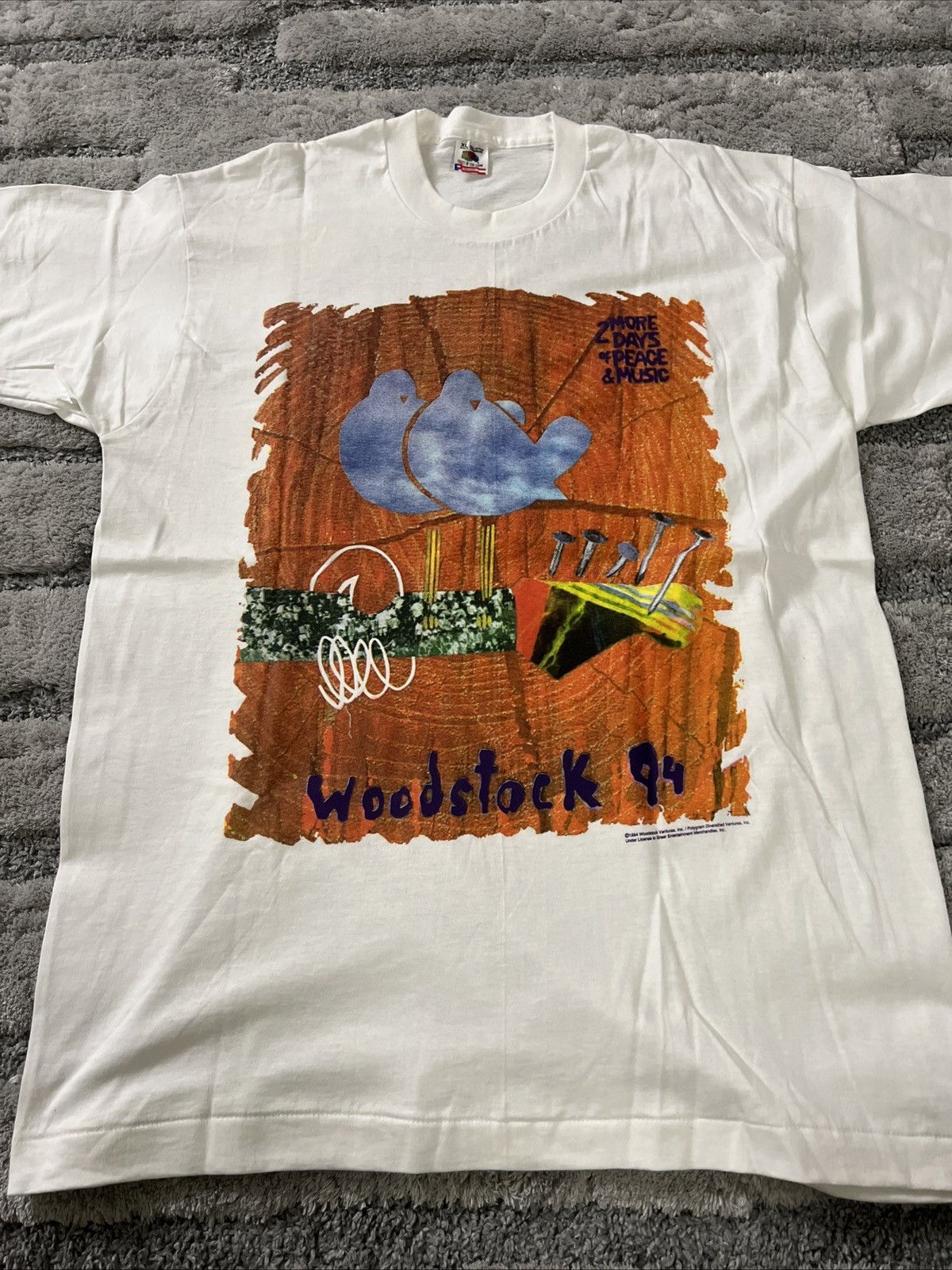 Fruit Of The Loom Vintage woodstock 94 t shirt Size US XL / EU 56 / 4 - 1 Thumbnail