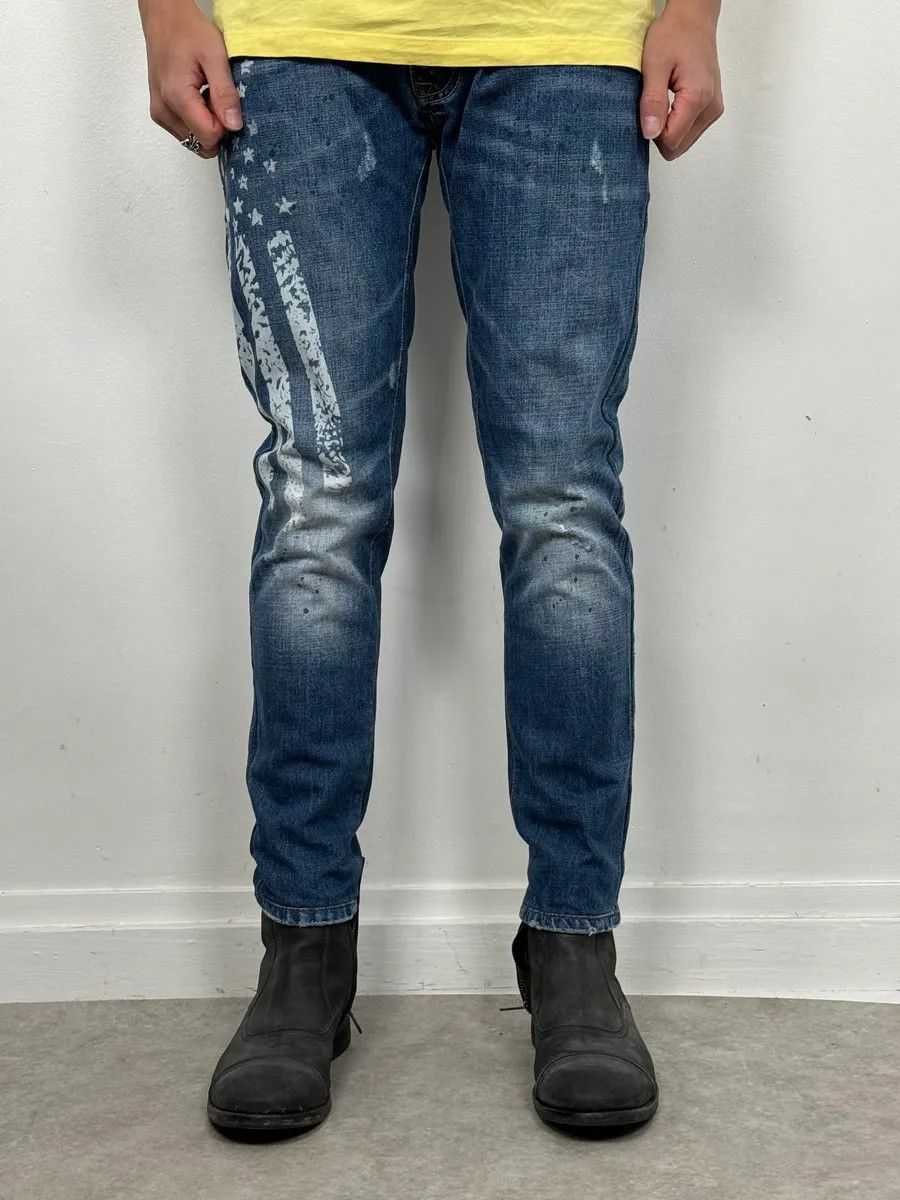 Dsquared2 SS2012 Dsquared2 Blue USA Flag Print Blue Denim Jeans Size US 30 / EU 46 - 2 Thumbnail