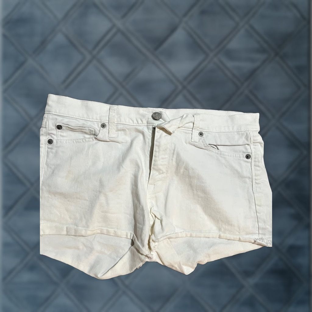 Gap VINTAGE GAP Women's Denim Shorts Summer Cut-Offs White Size 27 Casual Stretch Classic Size 27" / US 4 / IT 40 - 1 Thumbnail